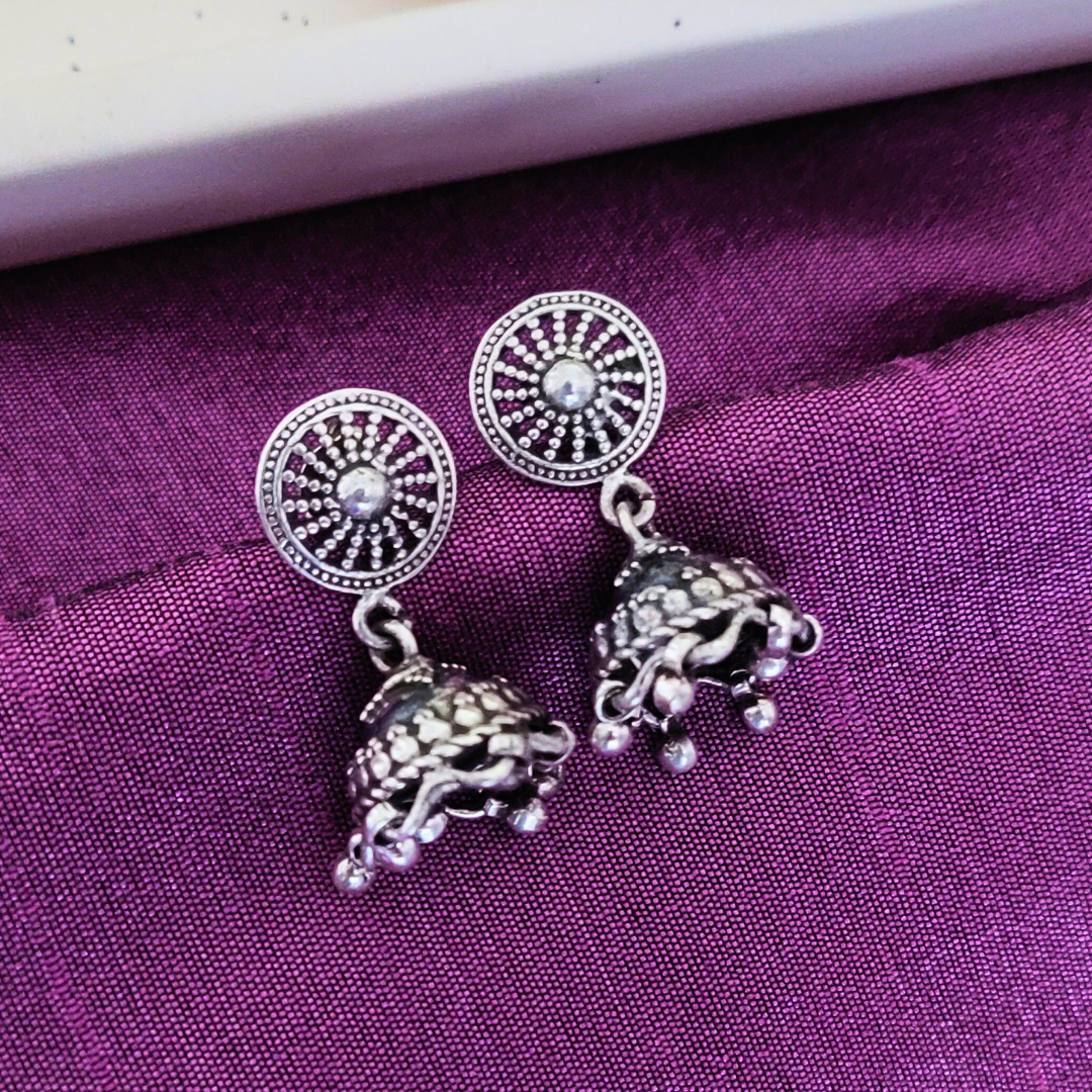 Everyday Wear 925 Silver Wheel Stud jhumka