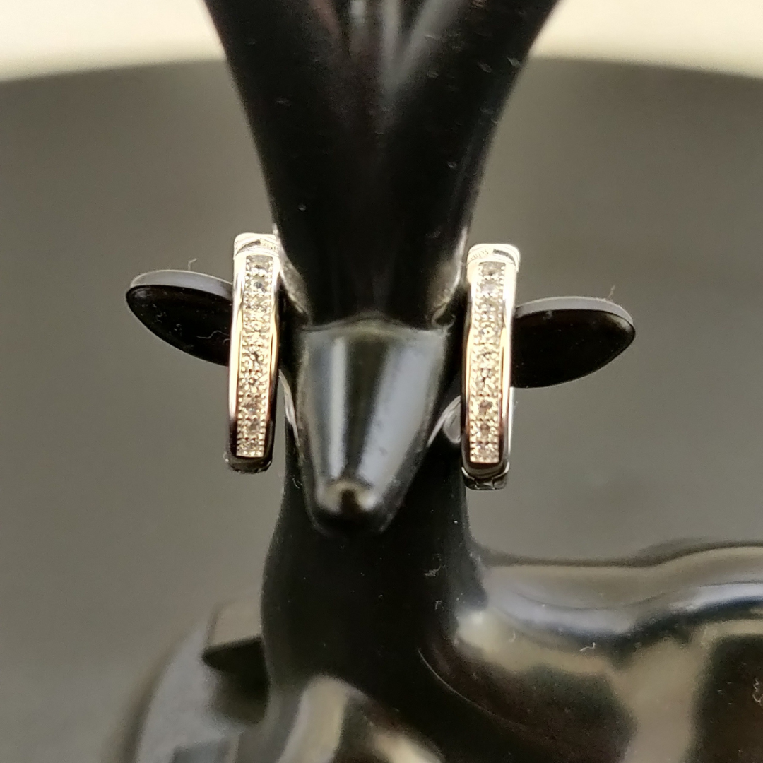 925 Silver CZ zirconia Dainty Bali Mini Hoops