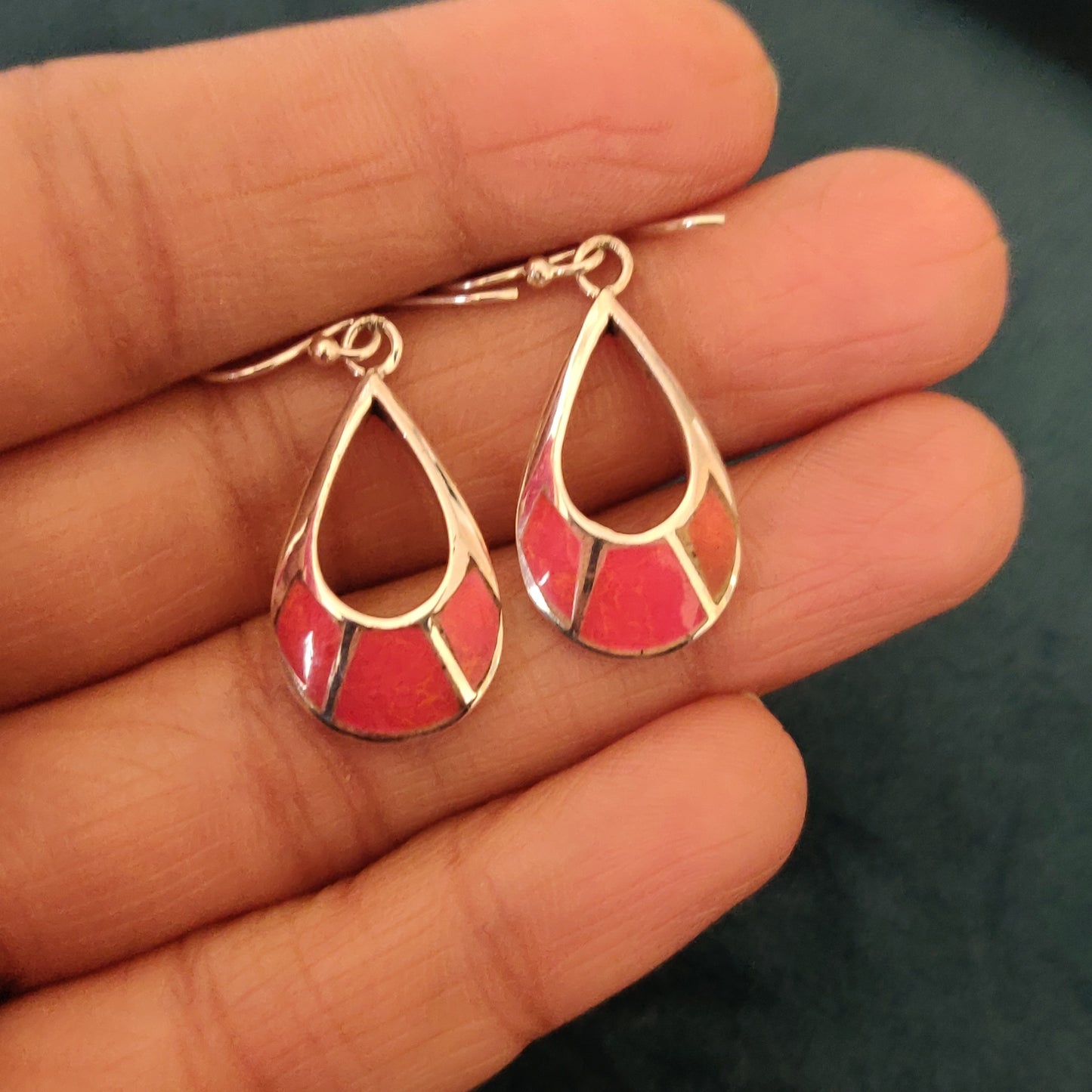 Red Enamel Pear Hooks