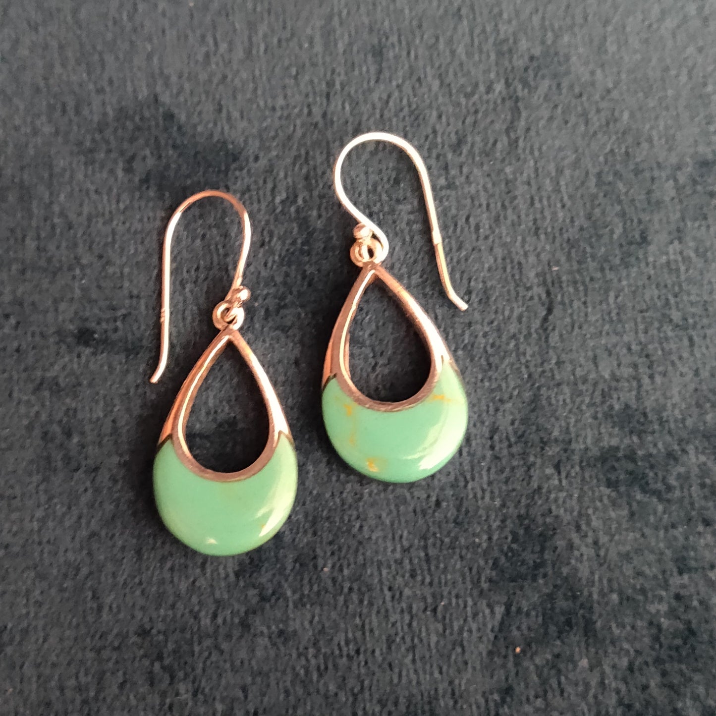Light Blue Turquoise Enamel Pear Hooks
