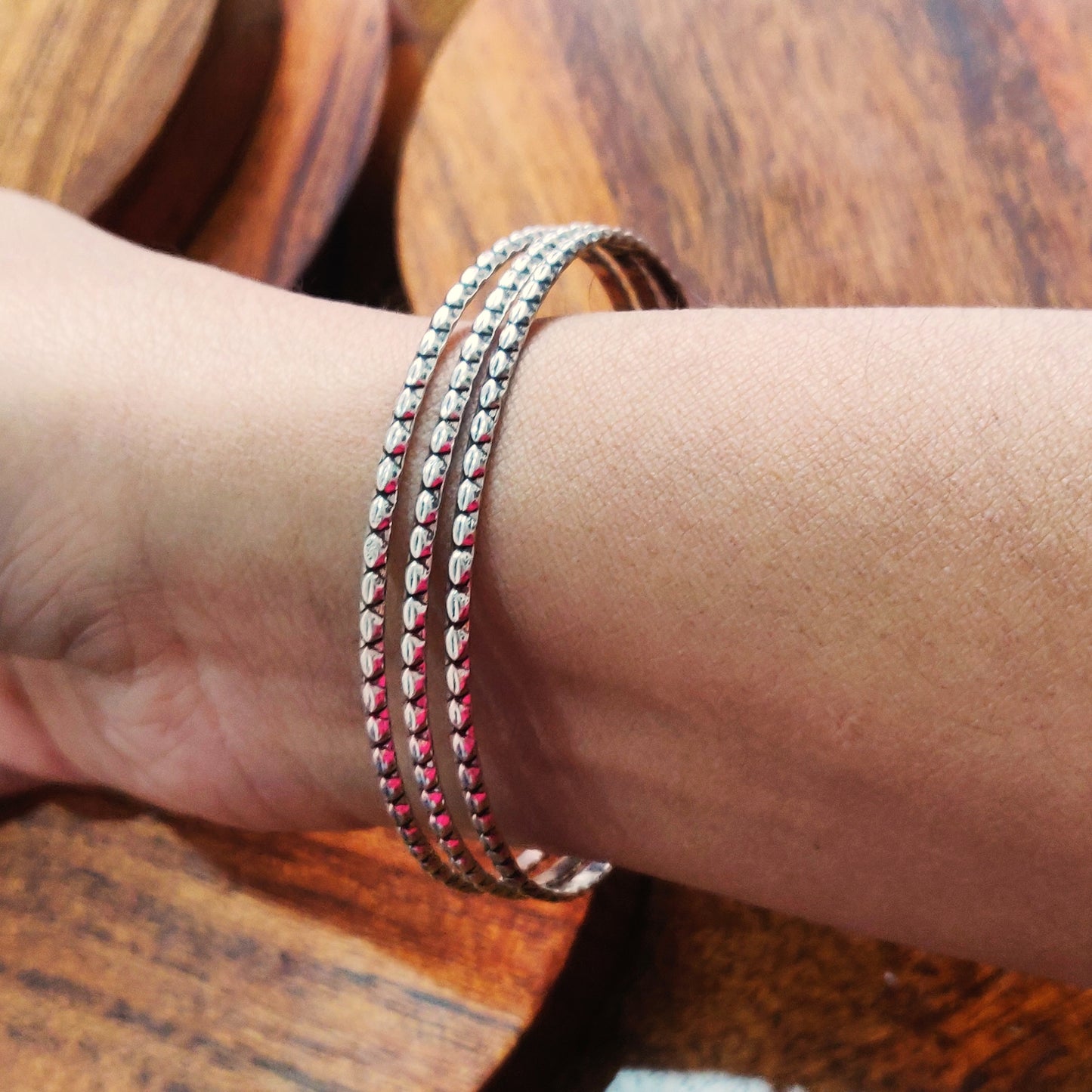 925 Silver Fine Bangles Set Of 2 size 2-6