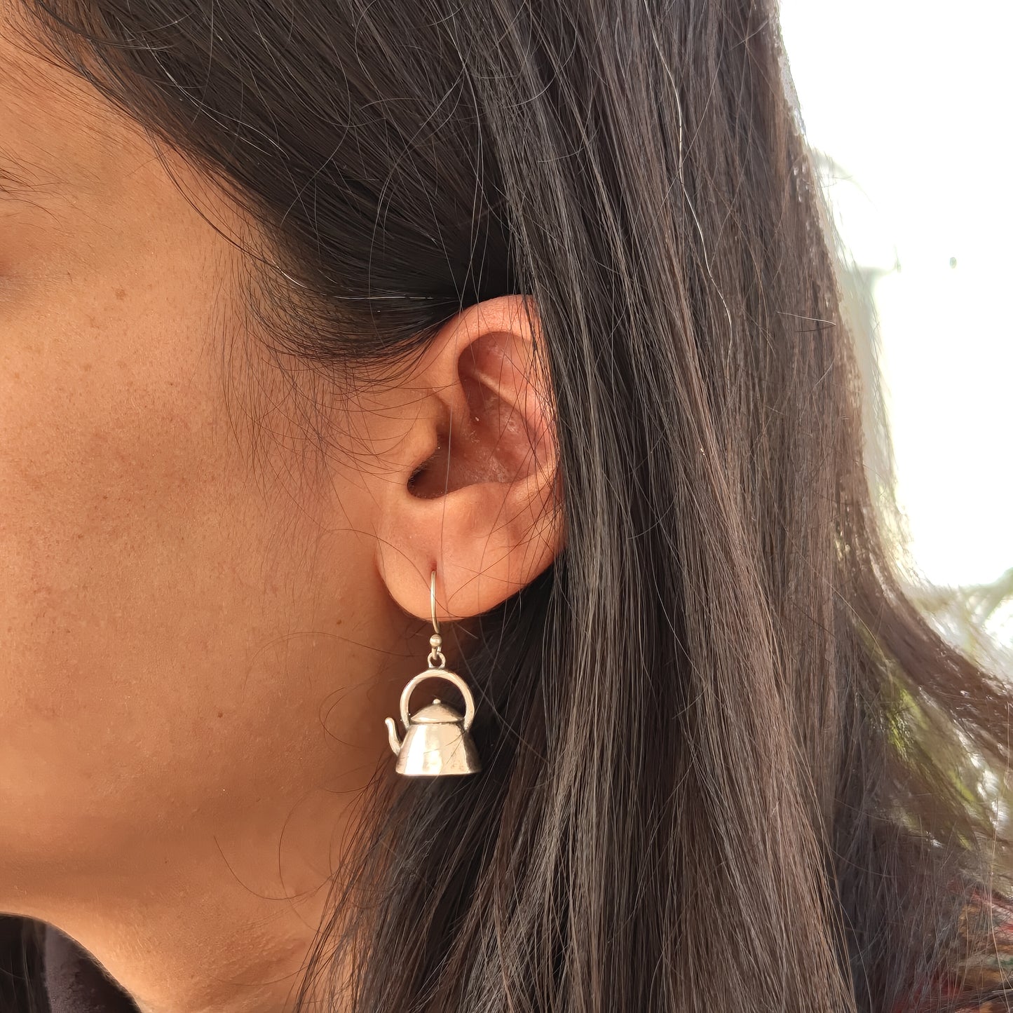 Dainty 925 Silver Kettle With Hooks