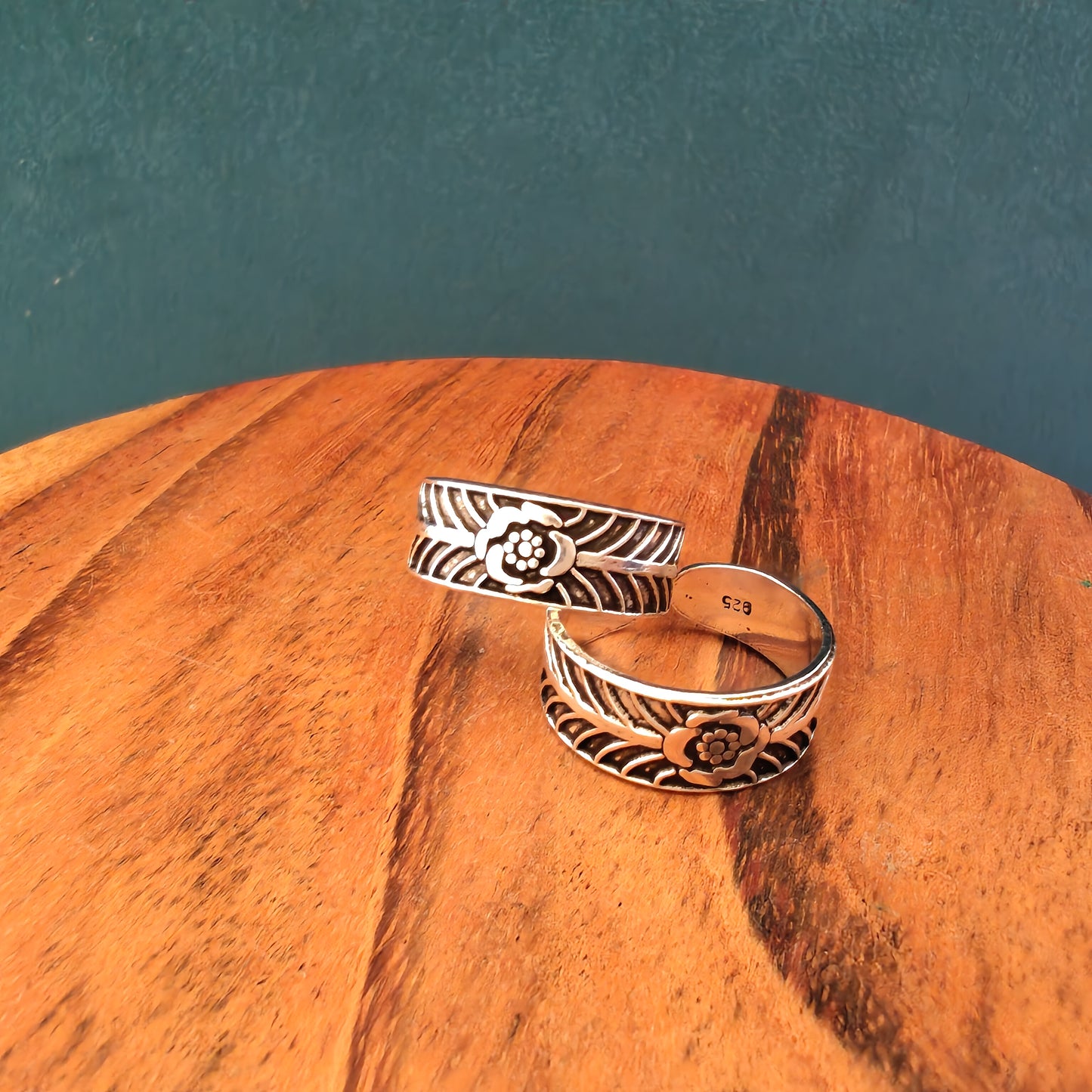 Everyday Intricate Flower Leaves 925 Silver Toe Ring