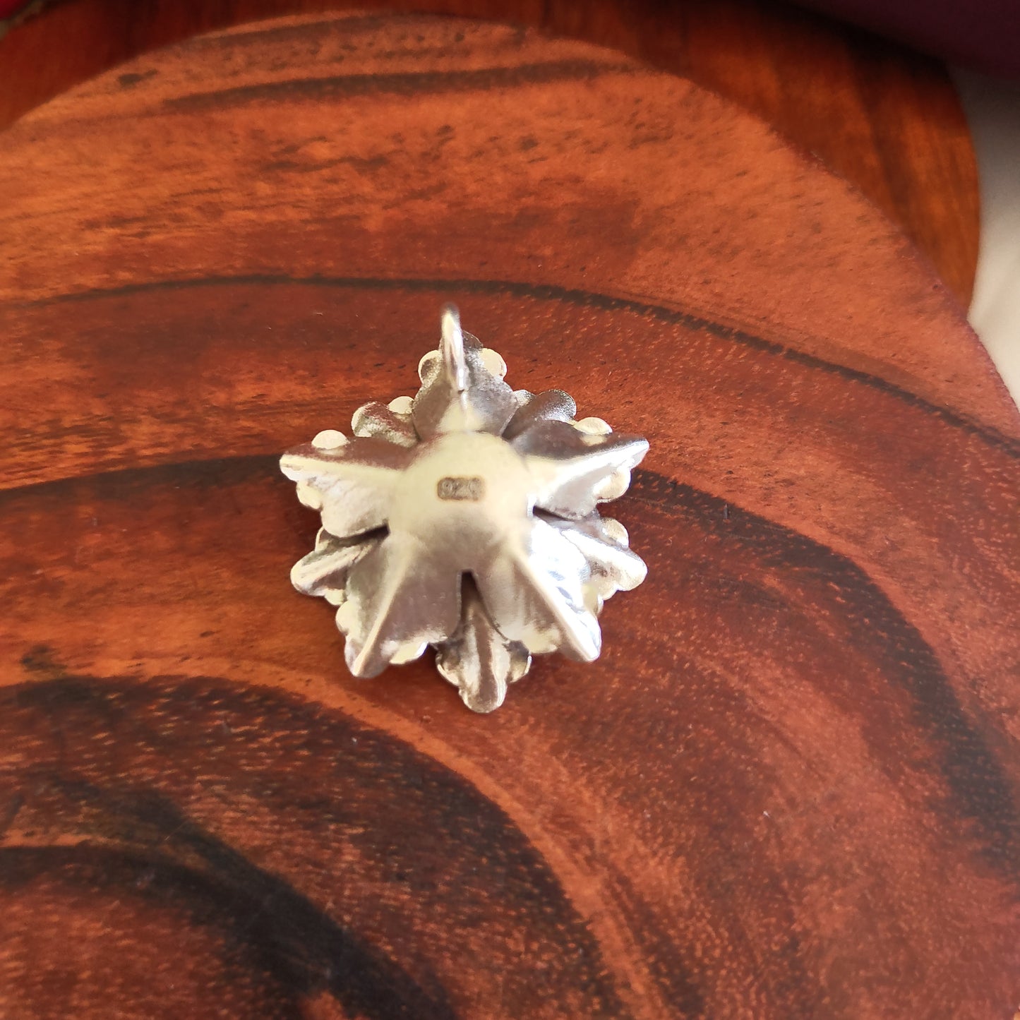 Statement 3DHibiscus Textured Flower Pendant