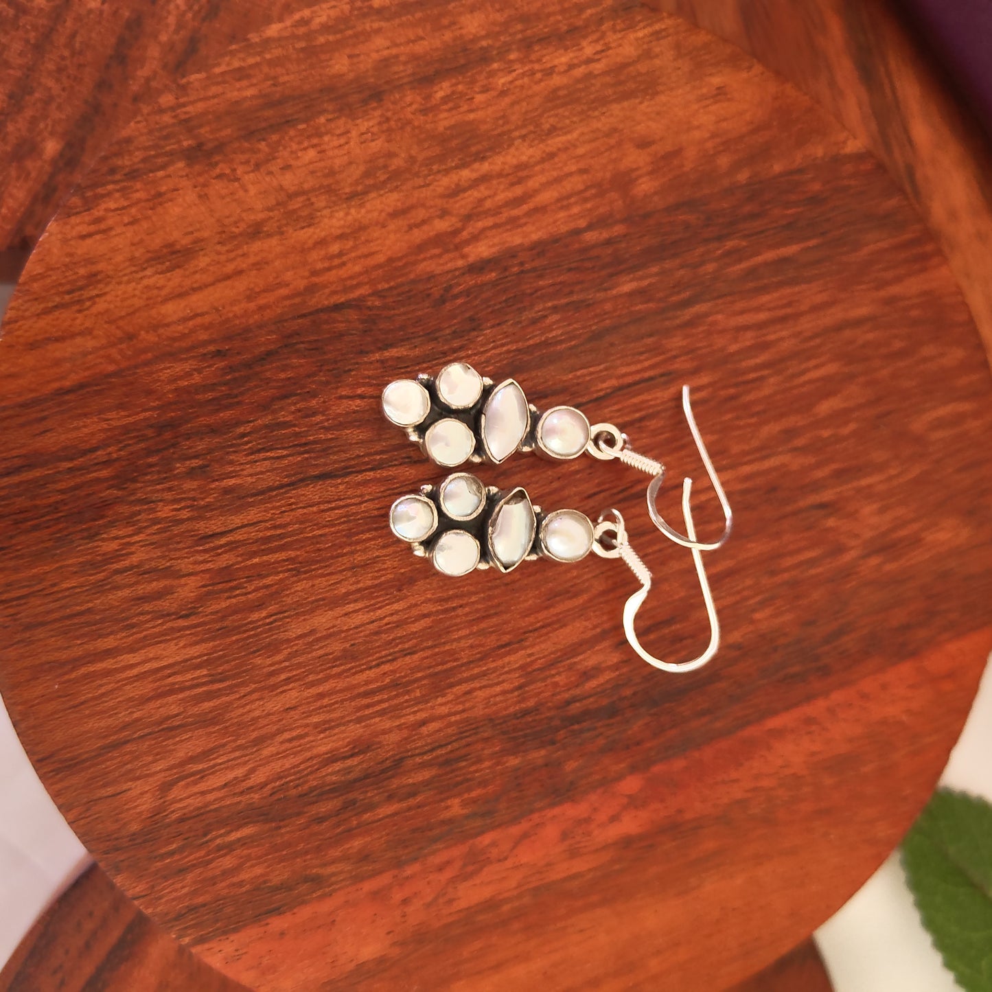 Cut Peal Earring with Hooks Small