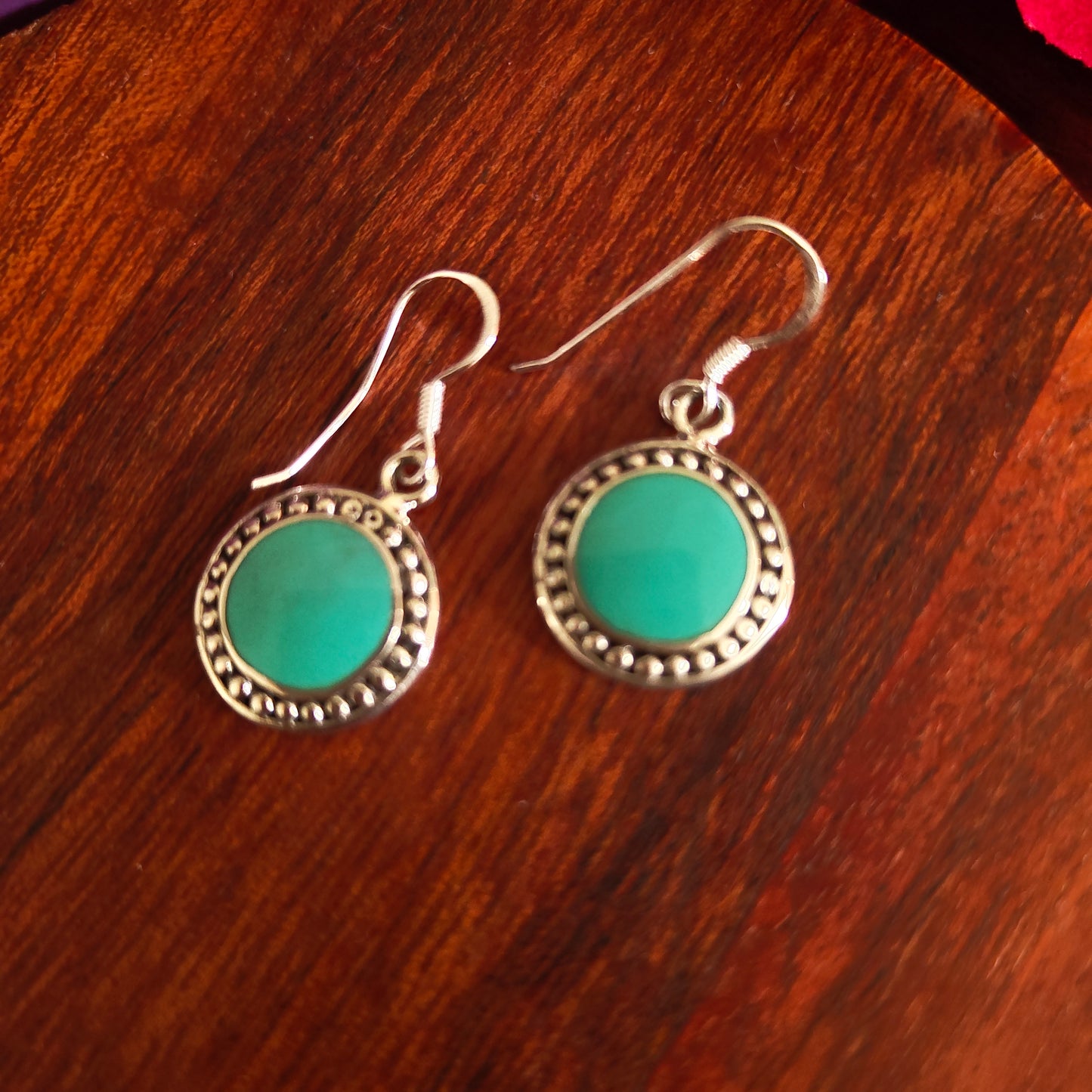 Classic Turquoise Circular Dangler With Rawa