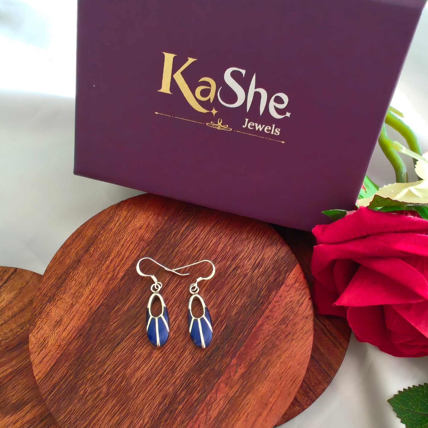 925 Silver Blue Enamel Dangler