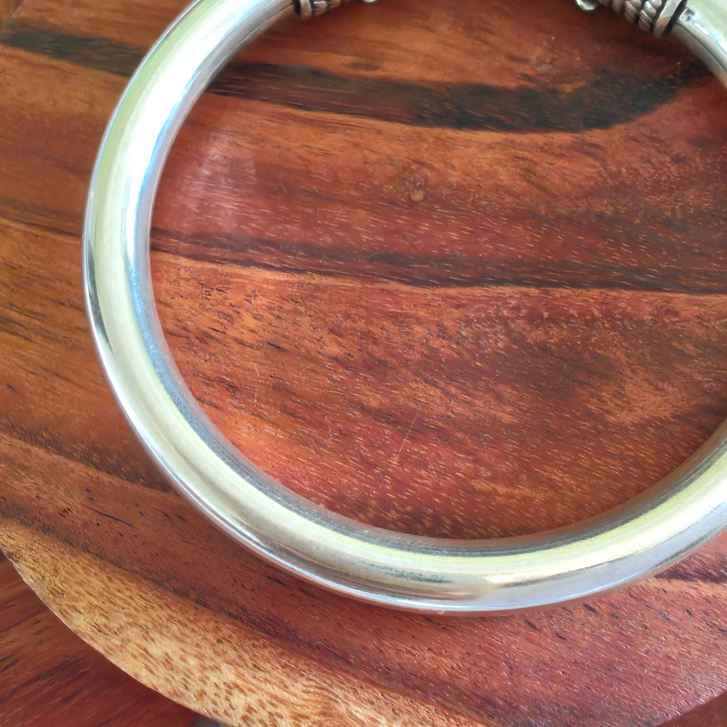 Silver Plain Everyday Wear Elephant Kada Bangle
