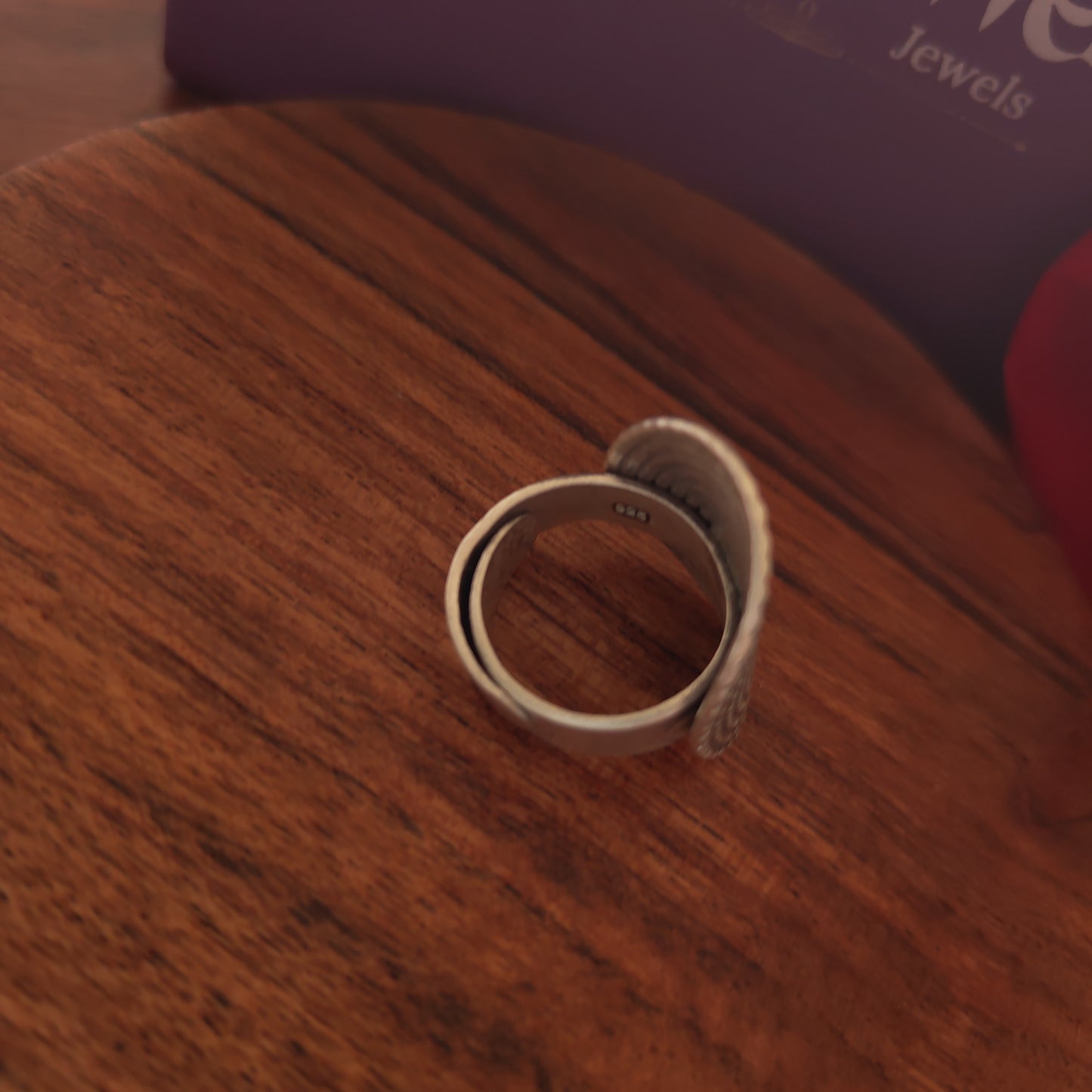 925 Silver Textured Statement Flat Ring