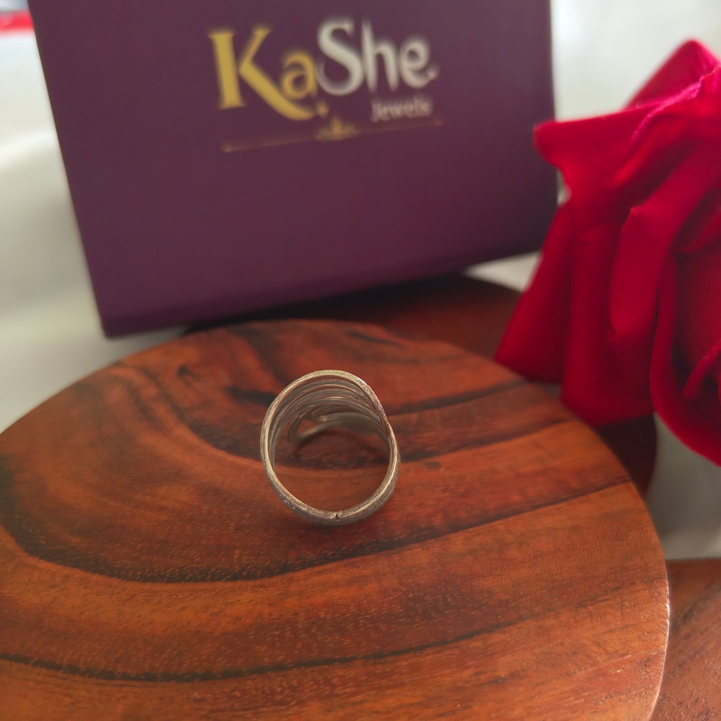925 Silver Spiral Textured Wire Ring