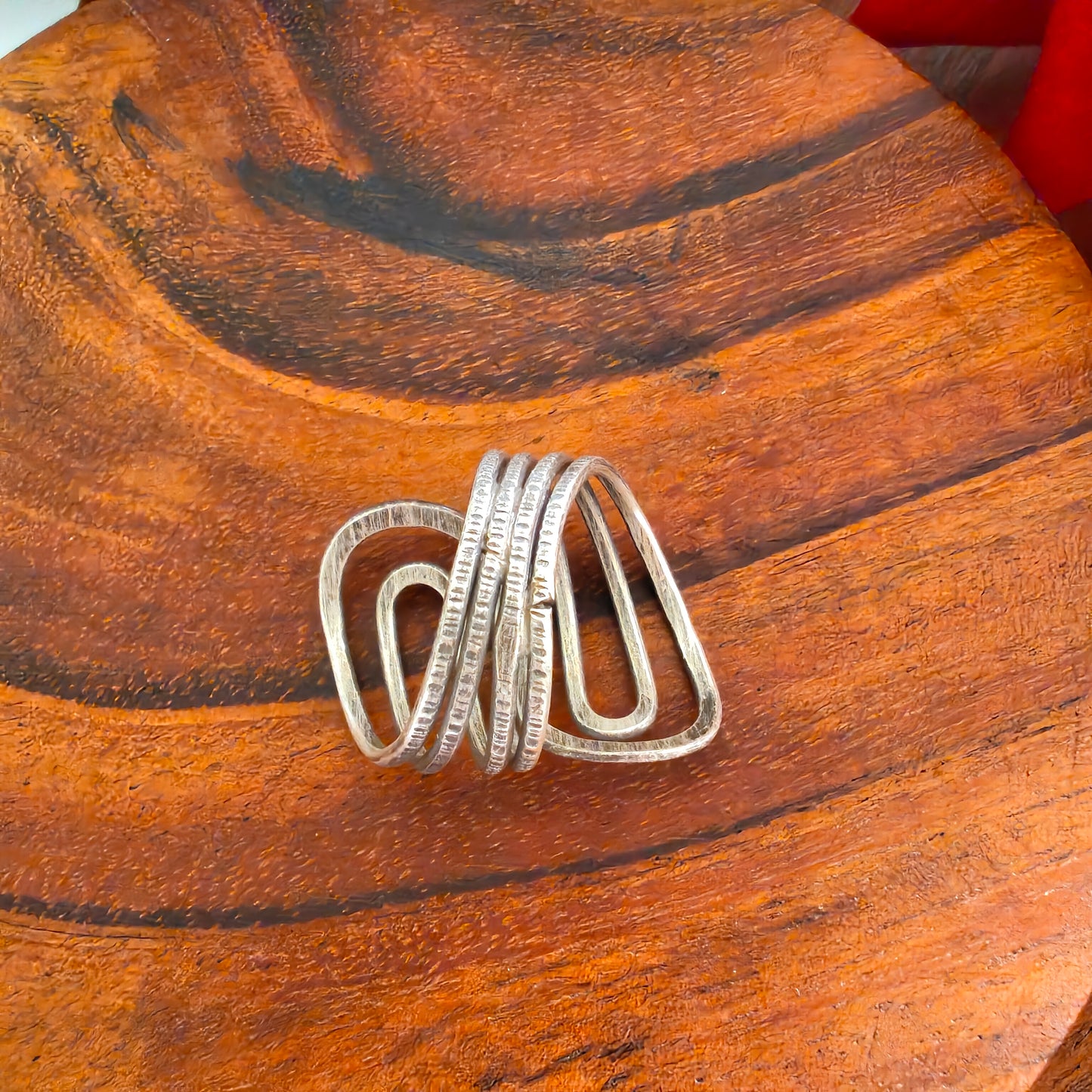 925 Silver Spiral Textured Wire Ring