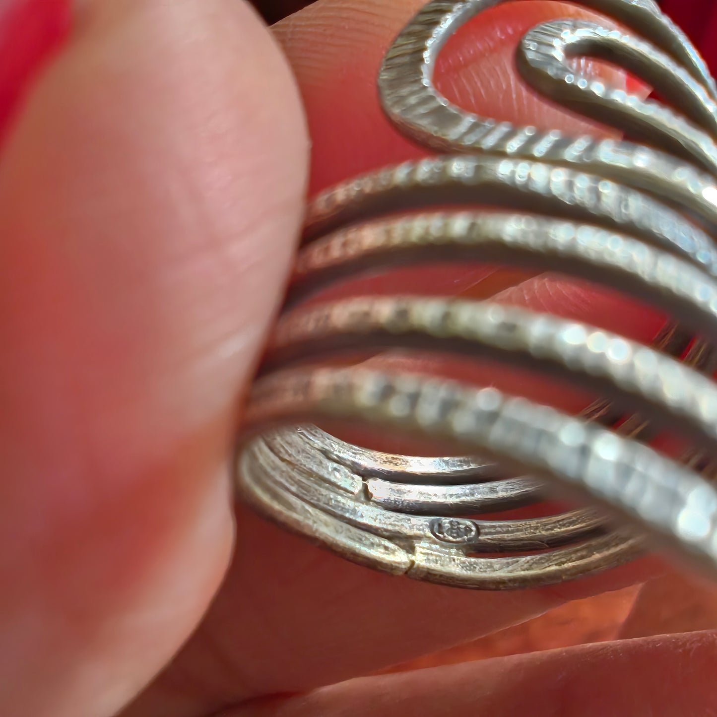 925 Silver Spiral Textured Wire Ring