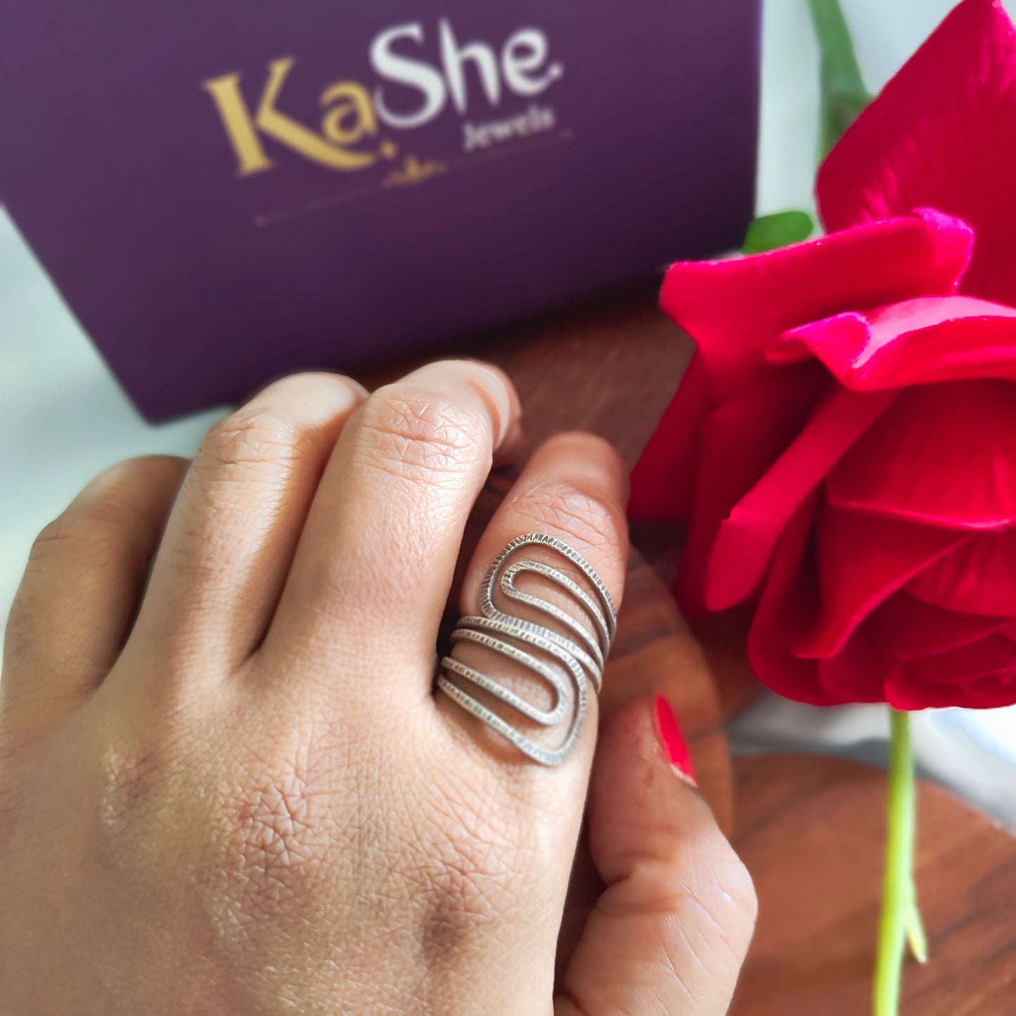 925 Silver Spiral Textured Wire Ring