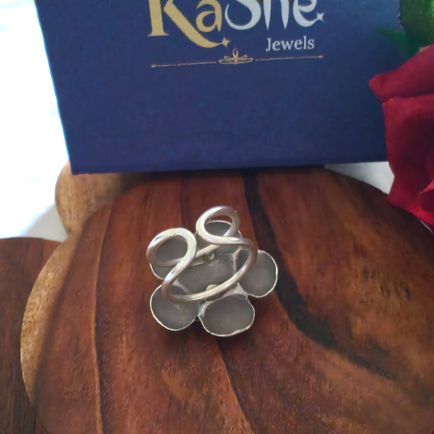 Statement 3D Soft Textured Rose Floral Ring