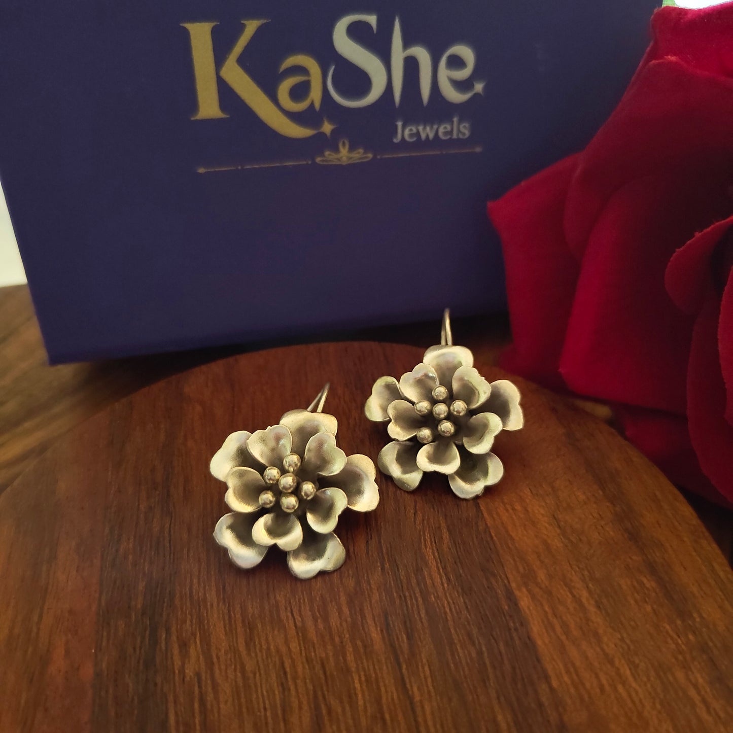 Statement 3D Floral Multi-Petal Hibiscus Earring with Hooks
