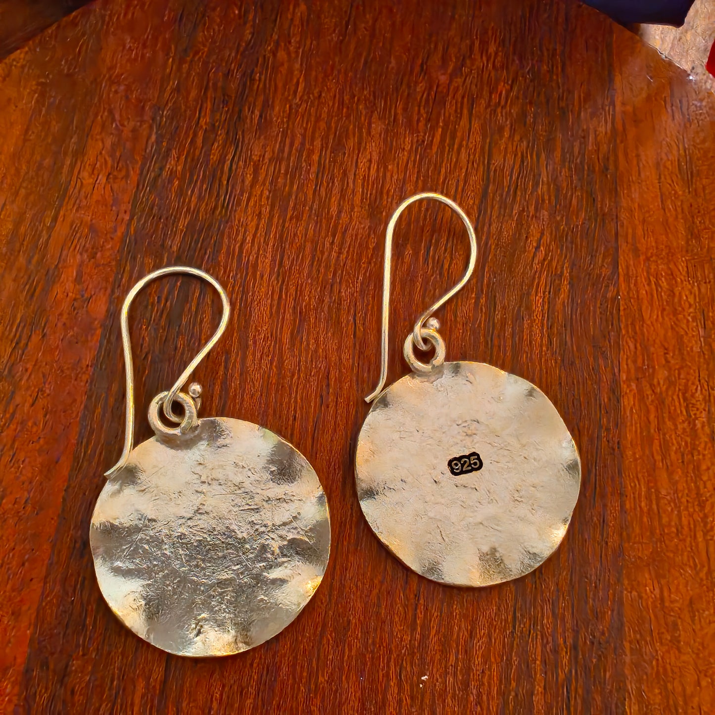 Stamped Sun Earrings With Hooks