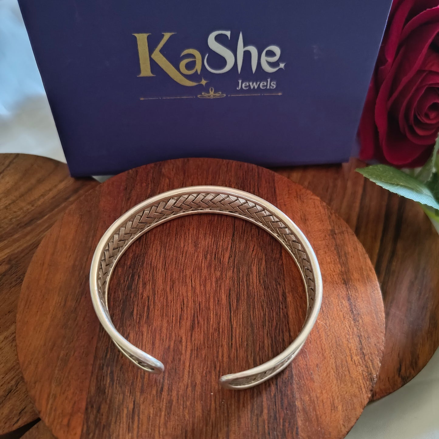 Braided Sterling Silver Cuff Bracelet (iii)