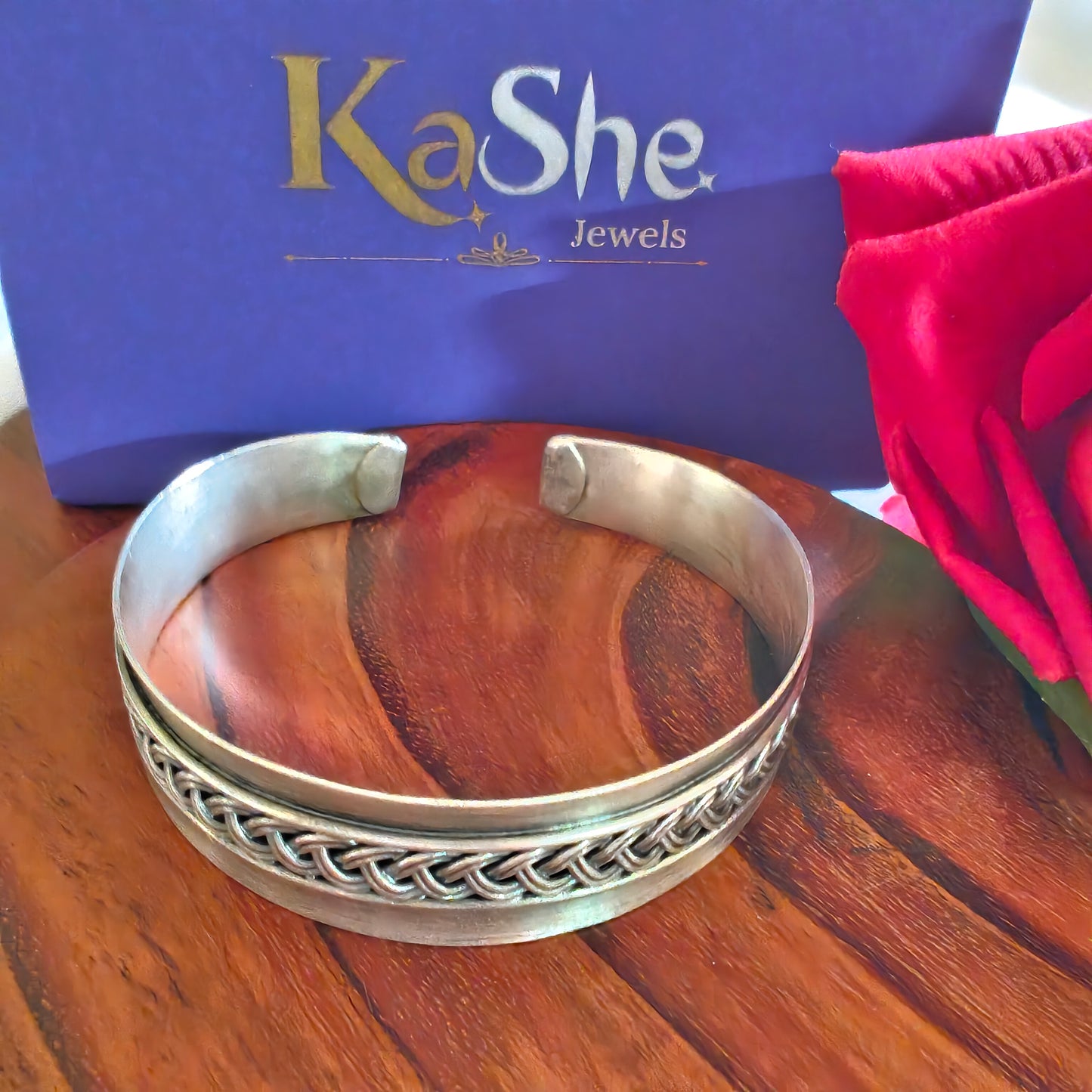 Braided Knot Sterling Silver Cuff Bracelet