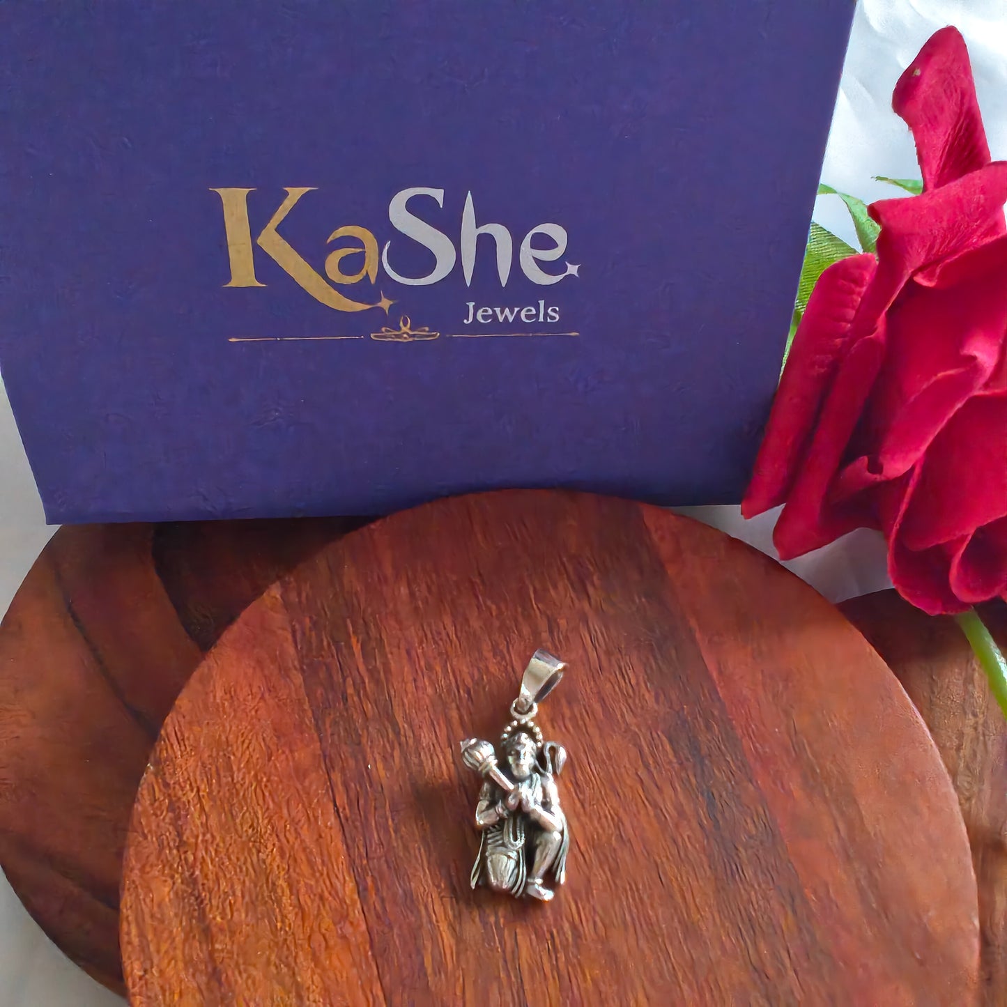Pure 925 Silver Hanumanji With Gada Lord ( Bajrangbali) Pendant Men Locket