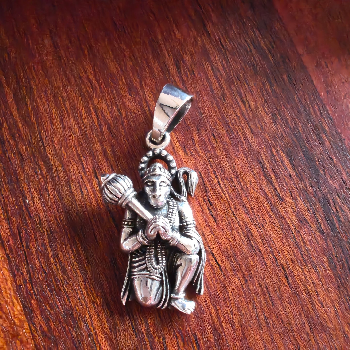 Pure 925 Silver Hanumanji With Gada Lord ( Bajrangbali) Pendant Men Locket