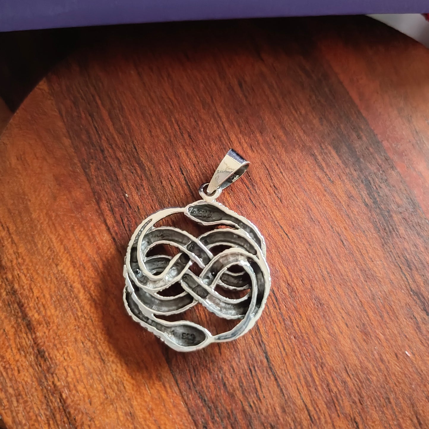 Pure 925 Silver Handmade Double Coiled Two Headed Serpent Snake Textured Men Pendant Locket