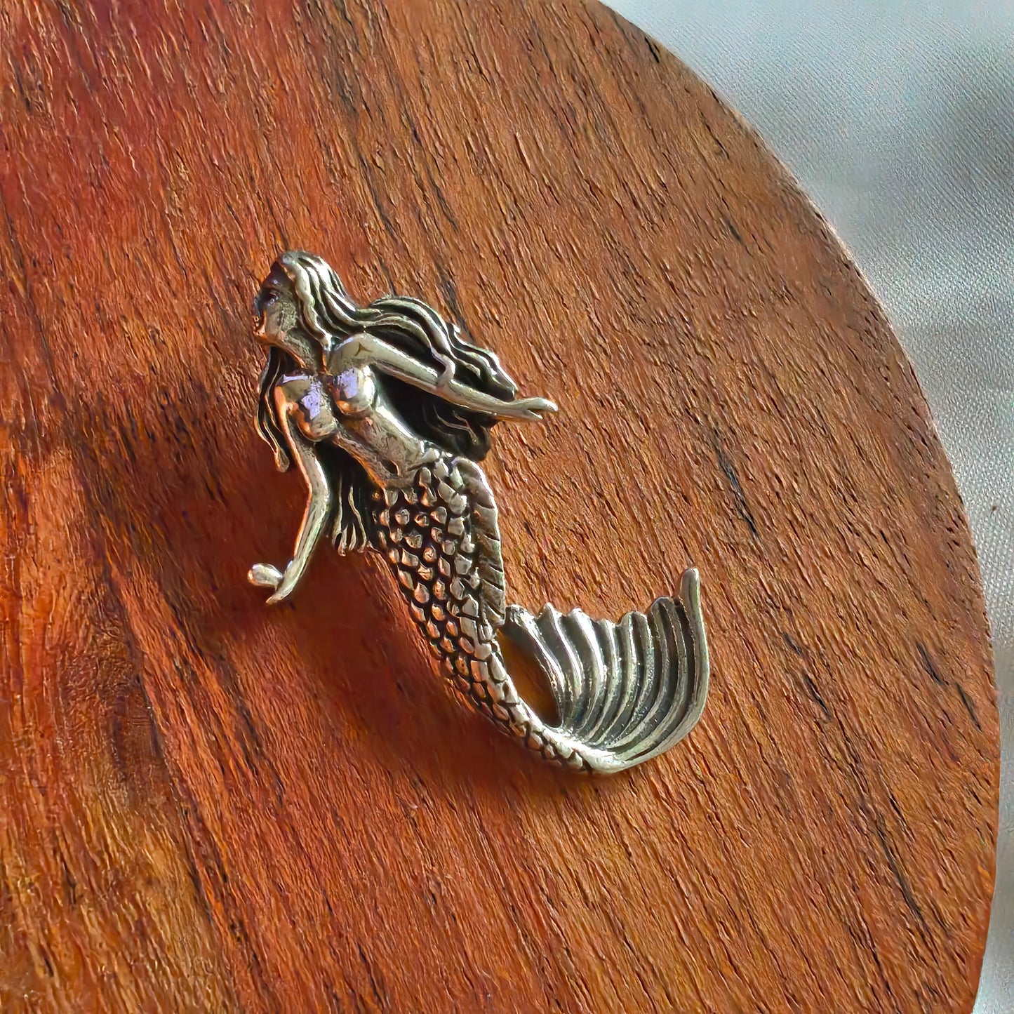 Pure 925 Silver Handmade 3D Mermaid With Flowing Hair Pendant Locket