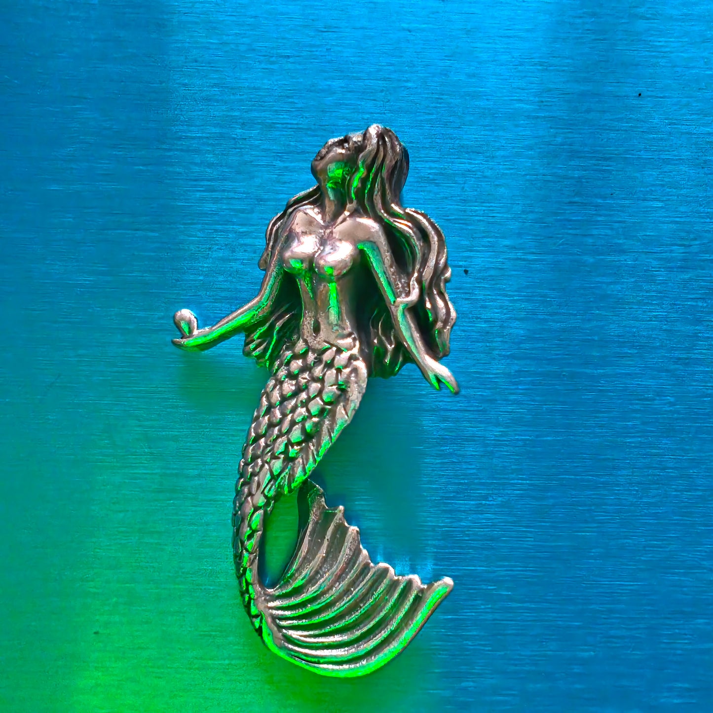 Pure 925 Silver Handmade 3D Mermaid With Flowing Hair Pendant Locket
