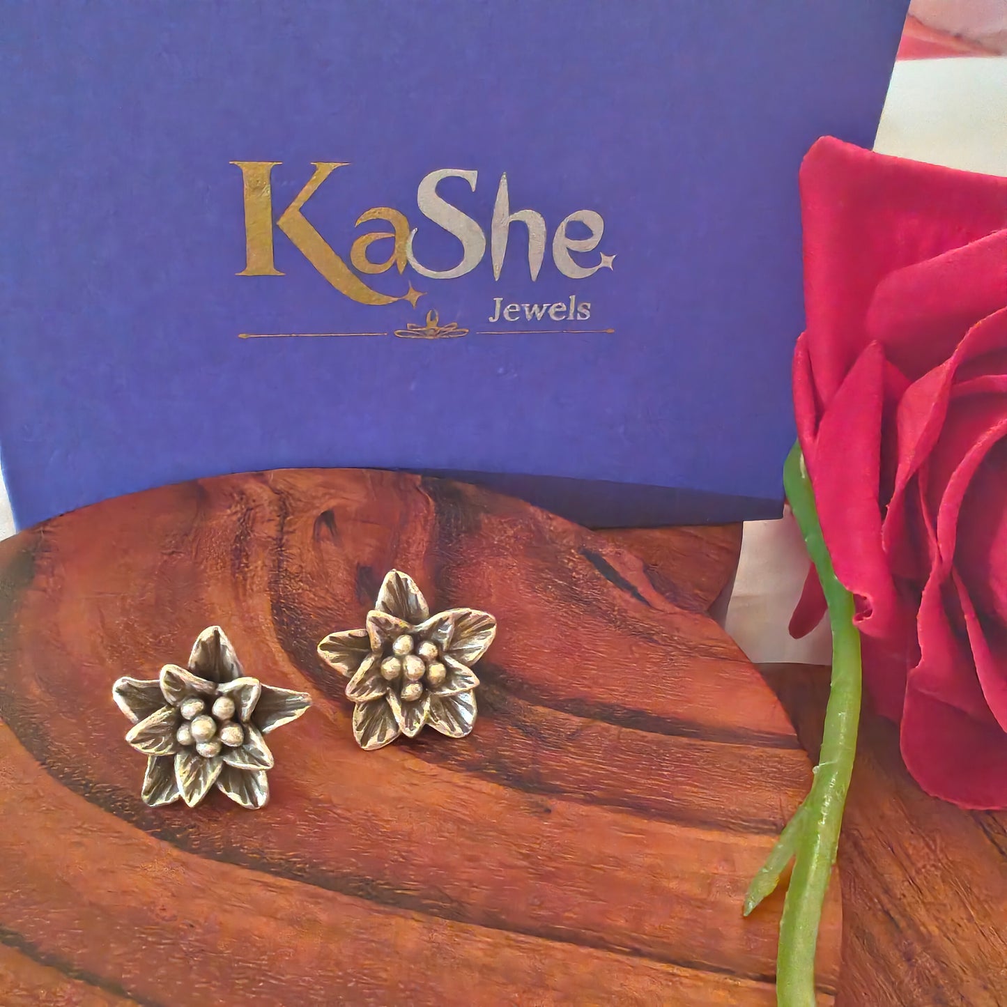 Hibiscus Floral 3D Earring With Post Stud Small
