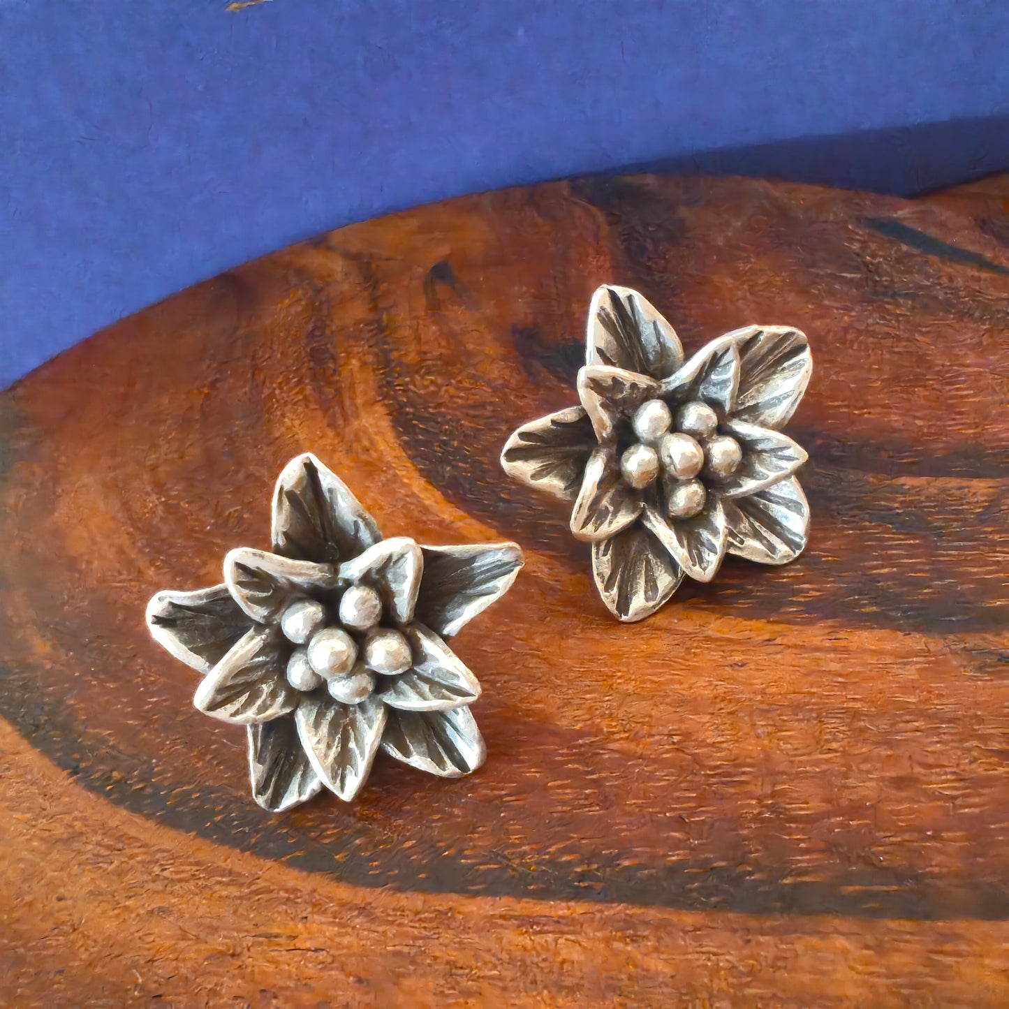 Hibiscus Floral 3D Earring With Post Stud Small