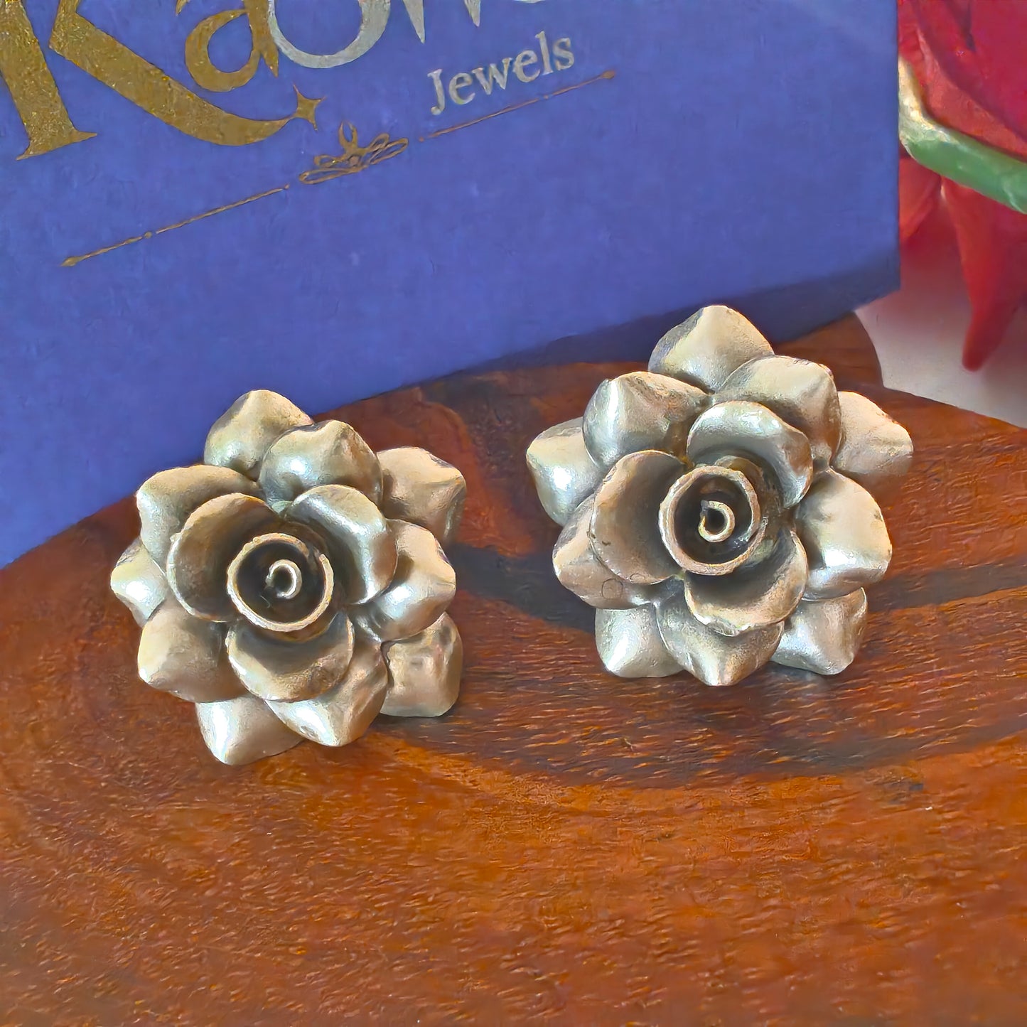 Floral 3D Leaves Earring With Post Stud