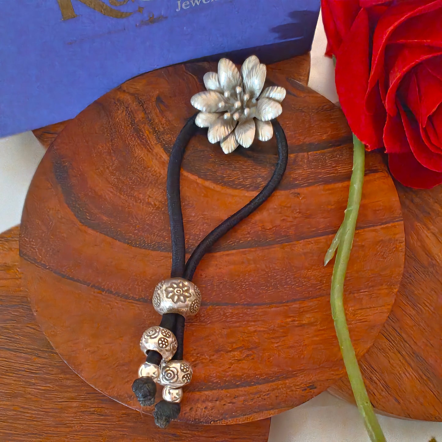 Exclusive 3D Textured Daisy Flower Wrist Band Cum Hair Tie (iv)
