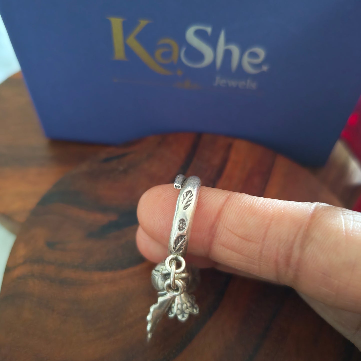 Statement Boho Textured Ring With Charms