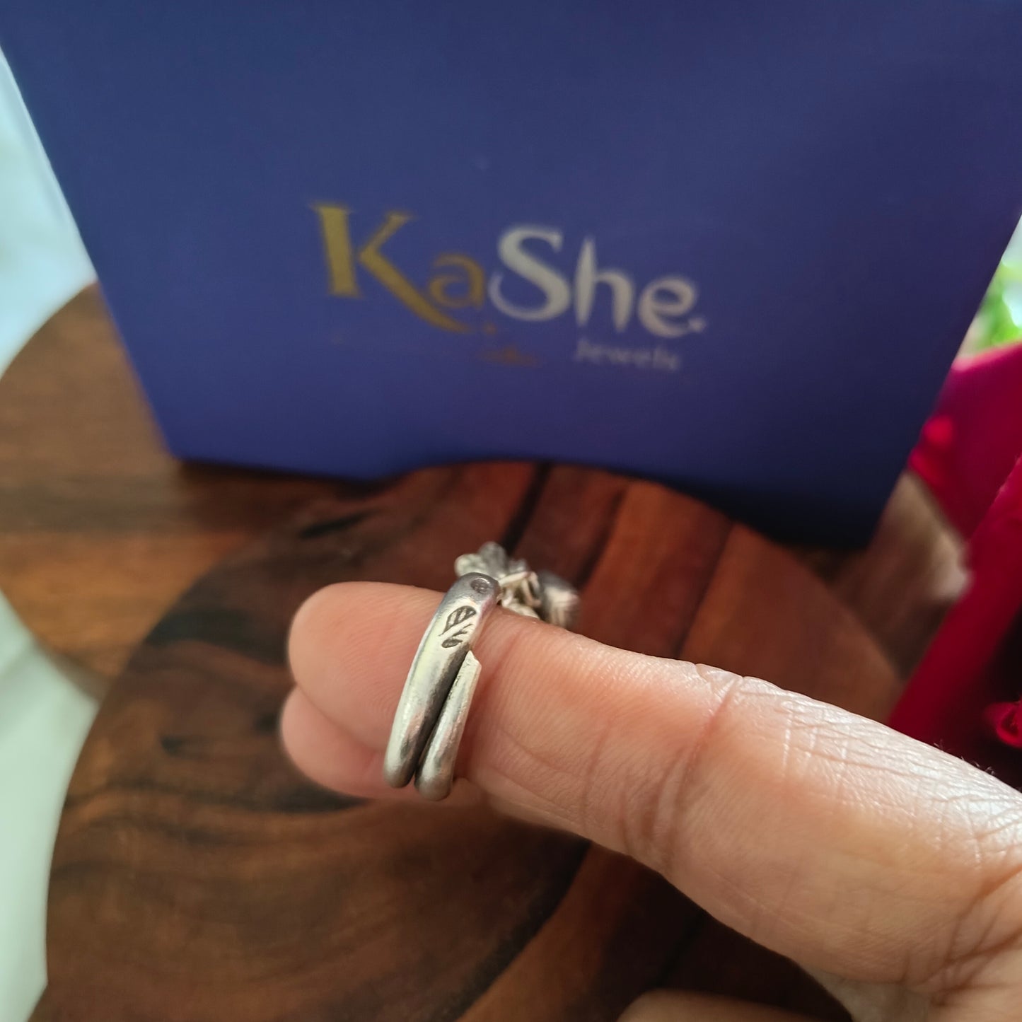 Statement Boho Textured Ring With Charms