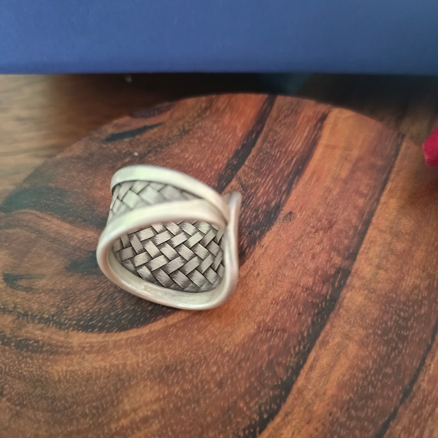 Boho Braided Sterling Silver Ring Tapered