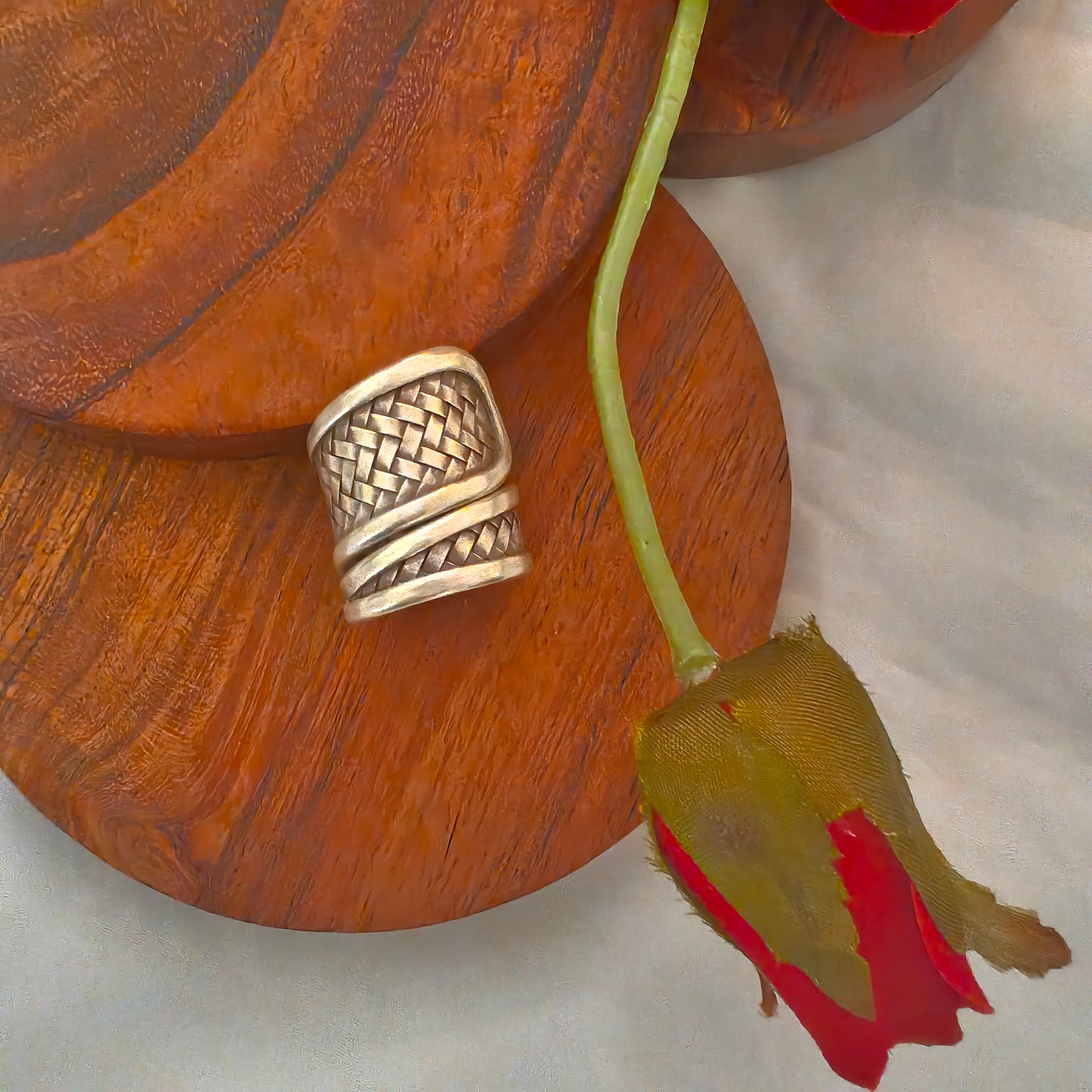 Spiral Boho Braided 925 Silver Ring