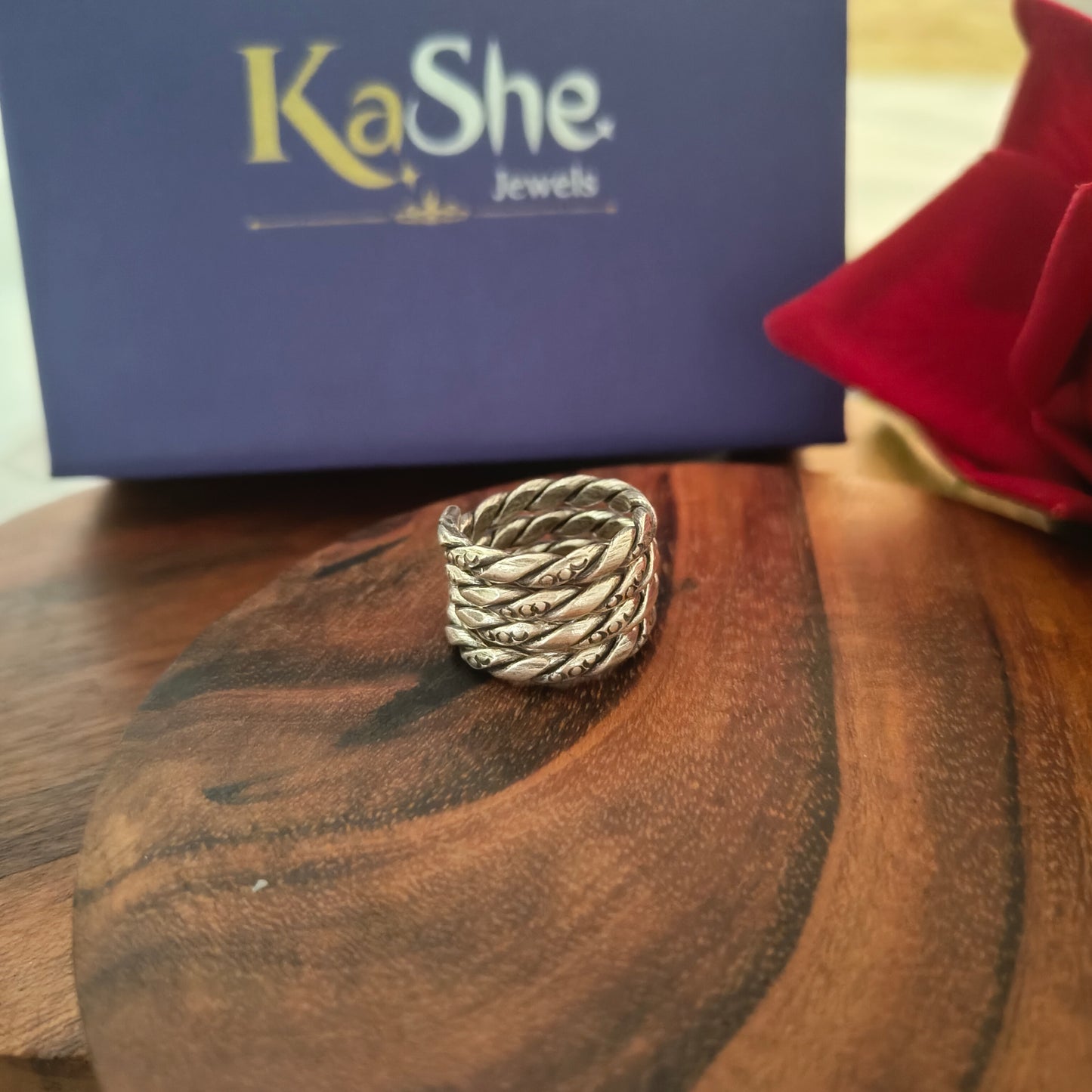 925 Silver Spiral Textured Wire Ring (ii)