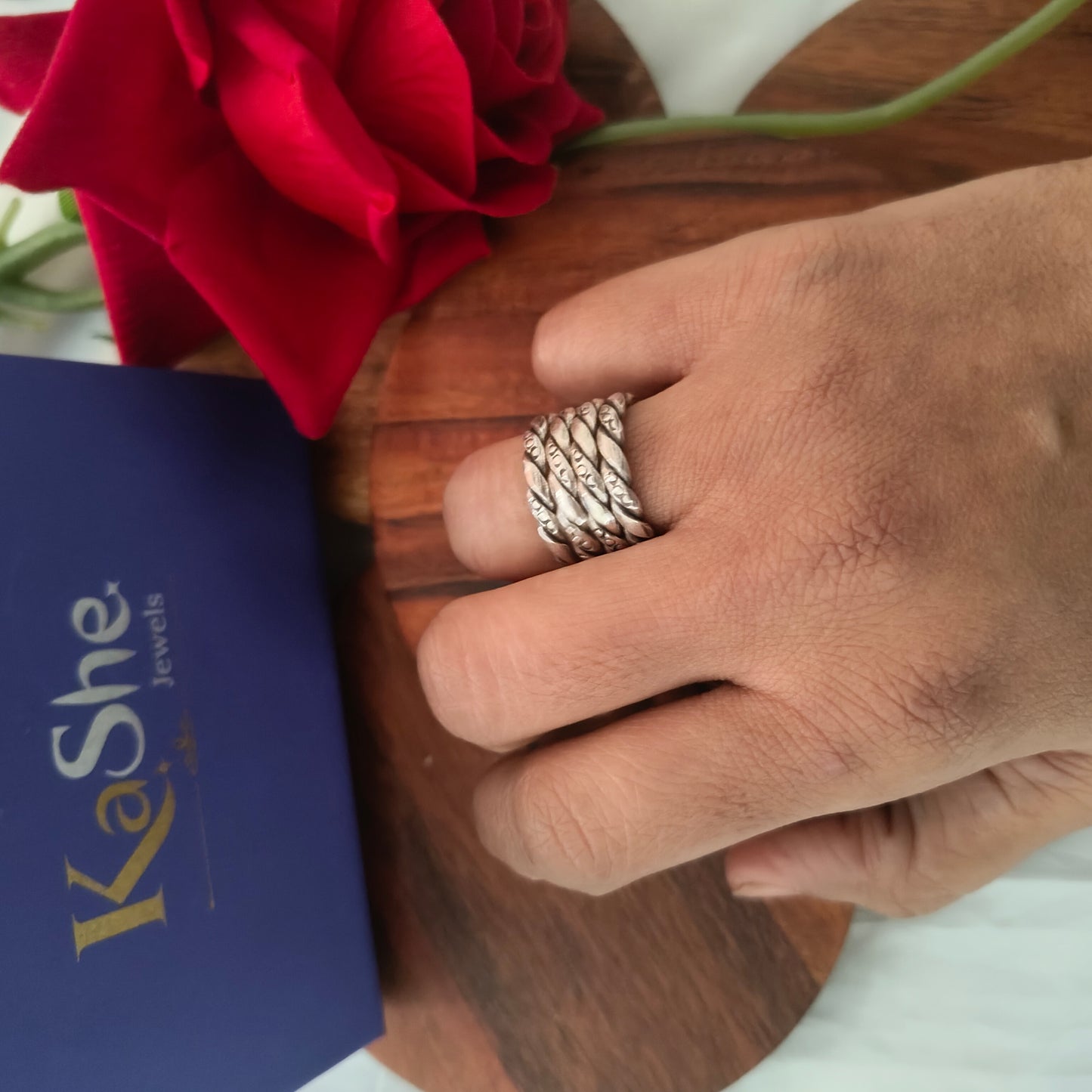 925 Silver Spiral Textured Wire Ring (ii)