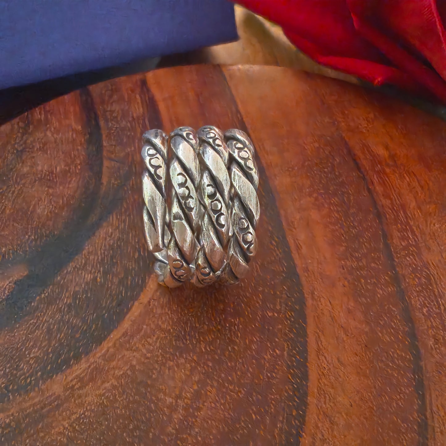 925 Silver Spiral Textured Wire Ring (ii)