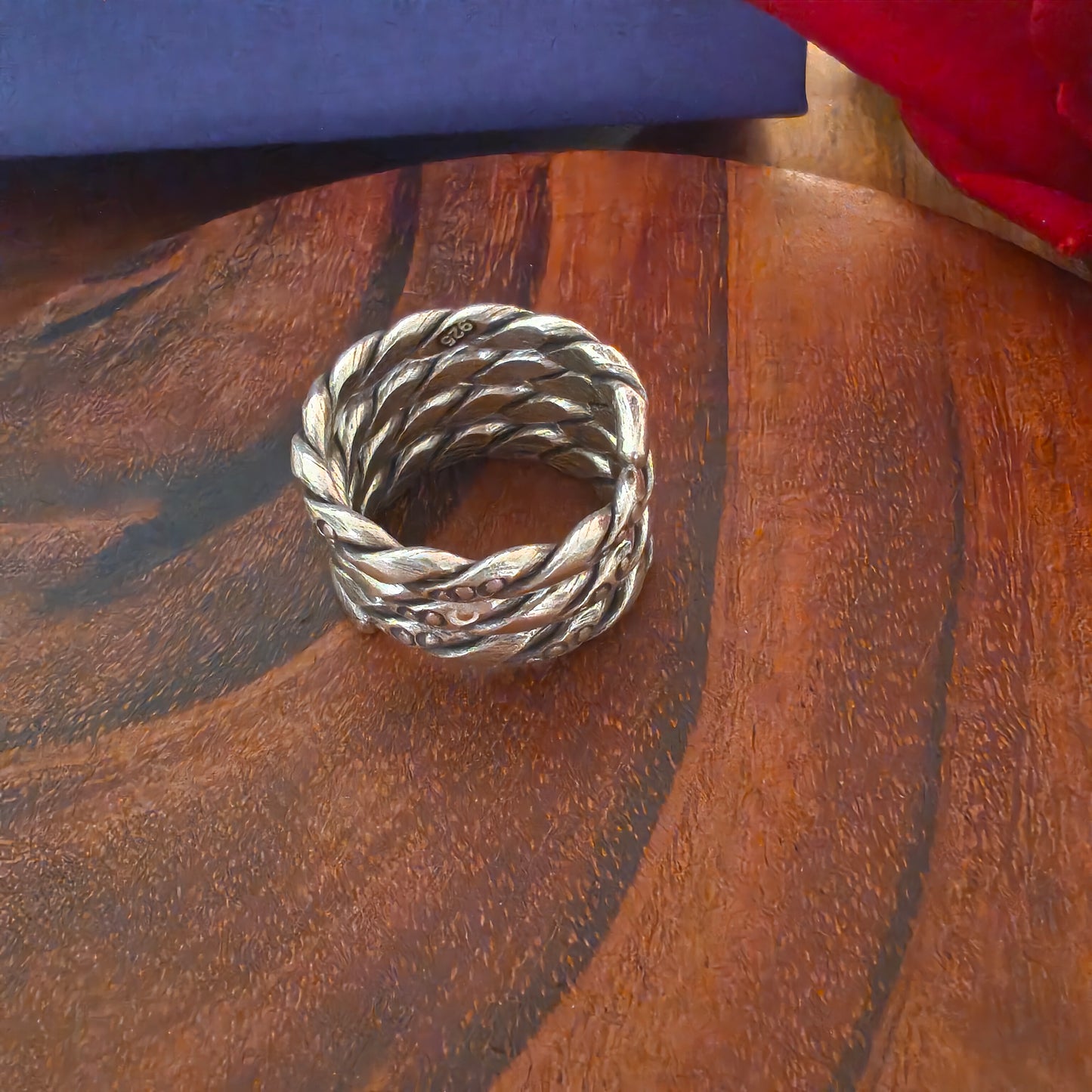 925 Silver Spiral Textured Wire Ring (ii)