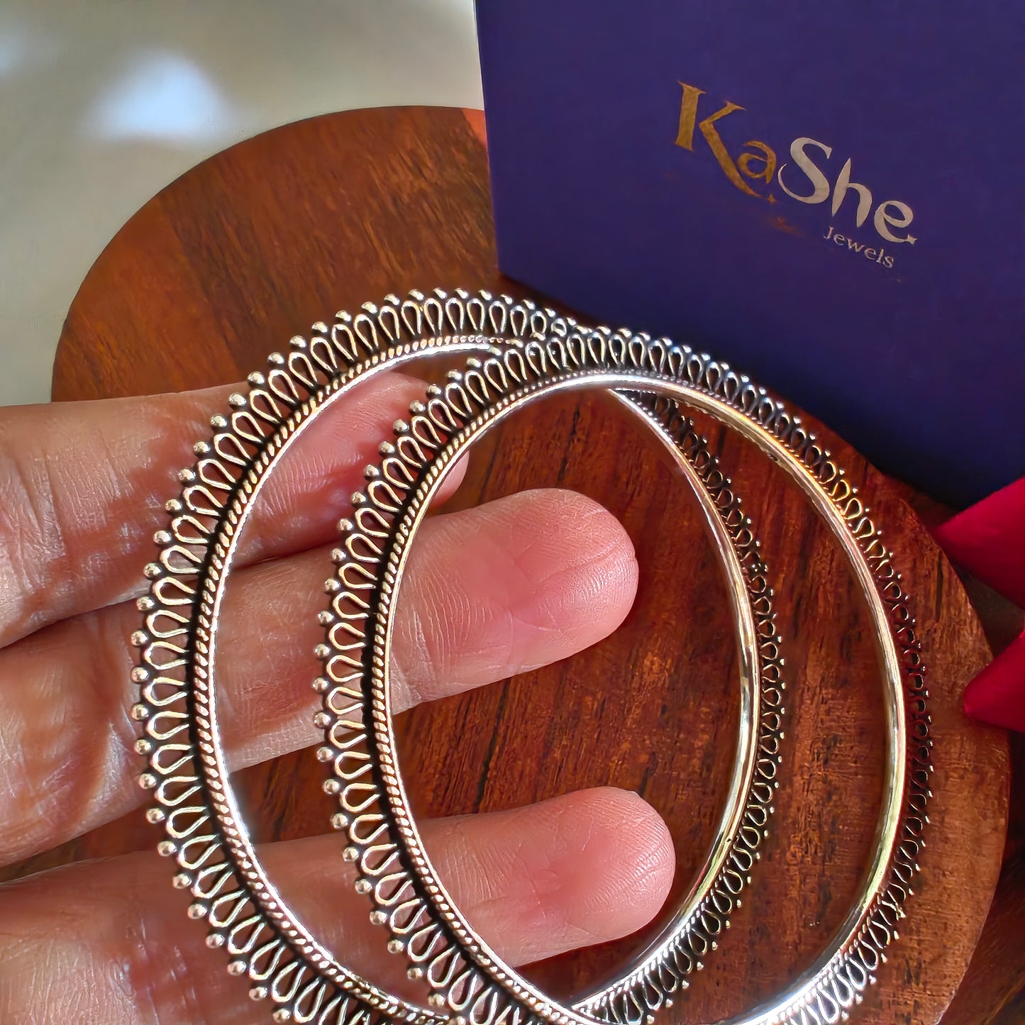 Silver Rajwada Pachaili Rajasthani Bangle (single pc)