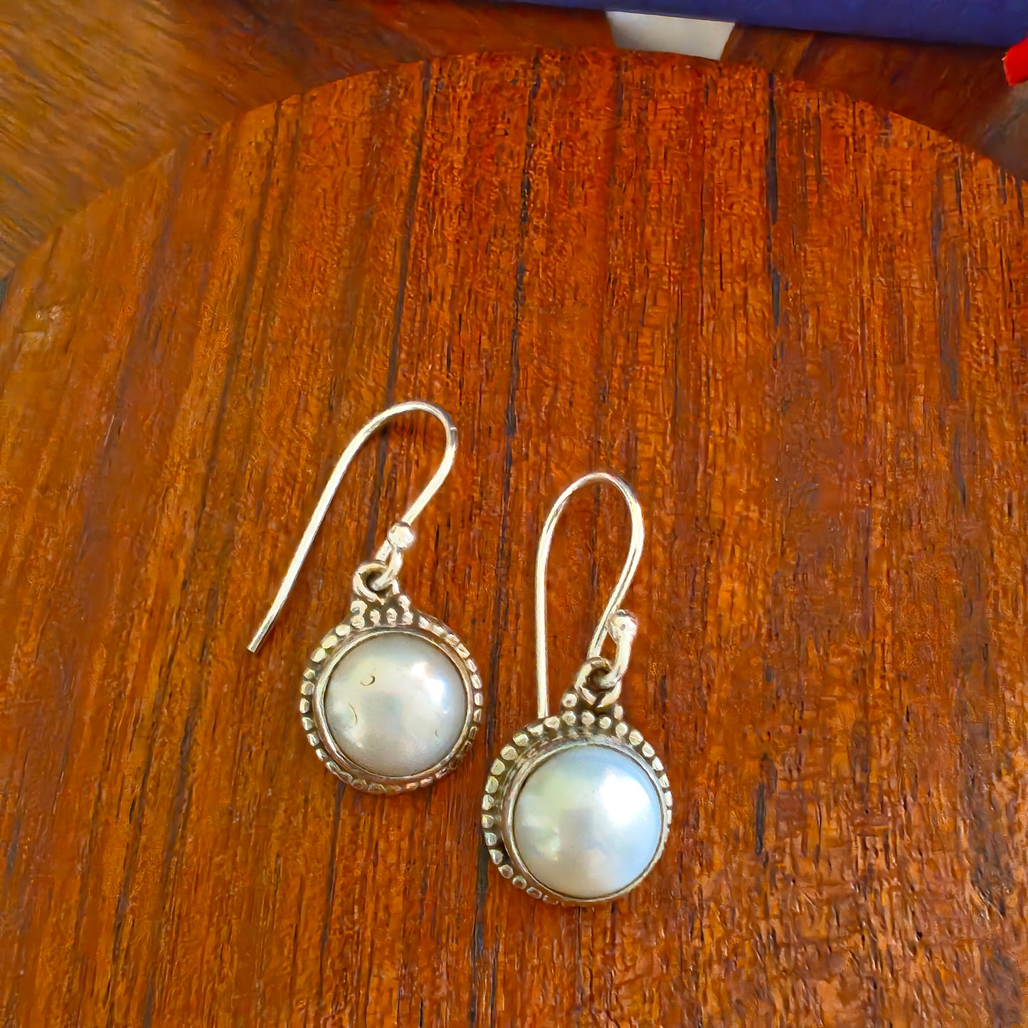 Classic Silver Rava Design Everyday Wear Pearl With Hooks
