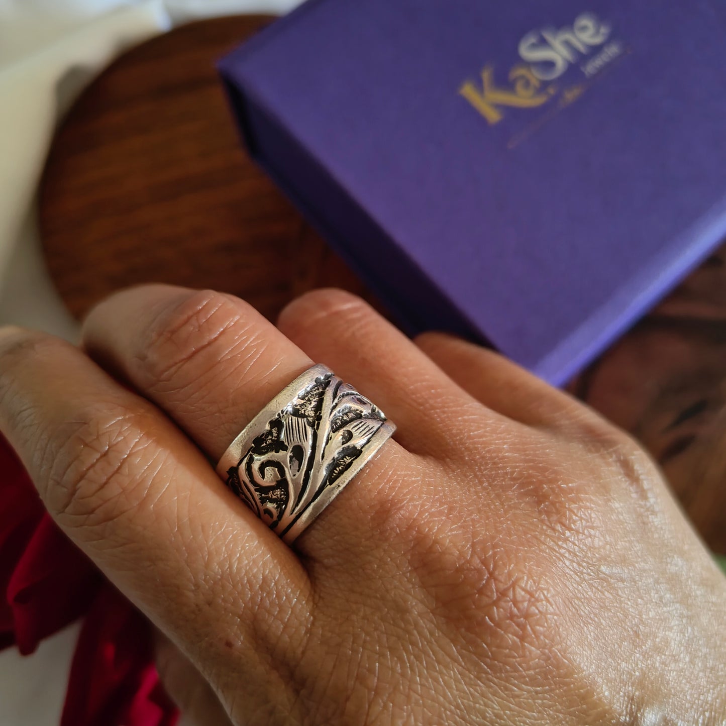 925 Silver Chitai Handcrafted Band Ring (ii)