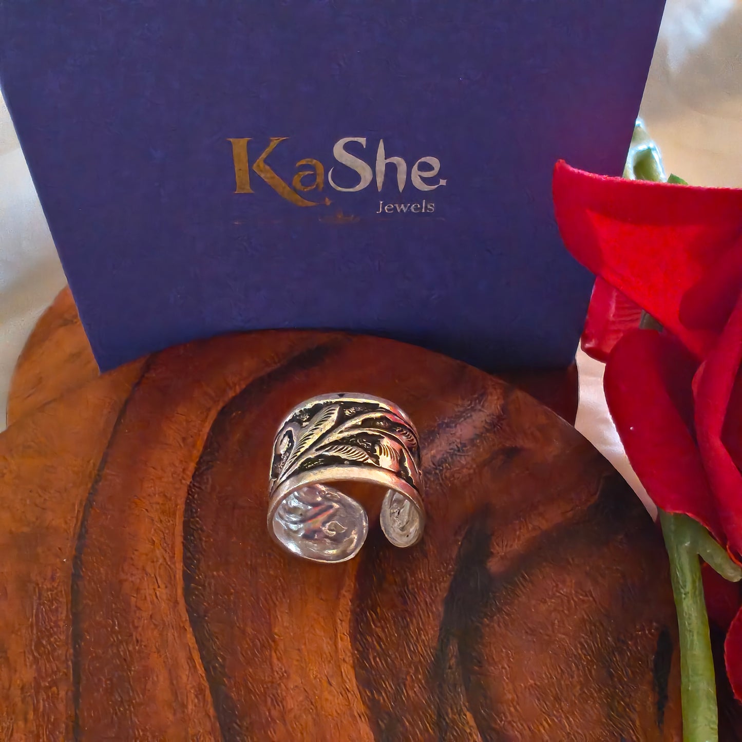 925 Silver Chitai Handcrafted Band Ring (i)