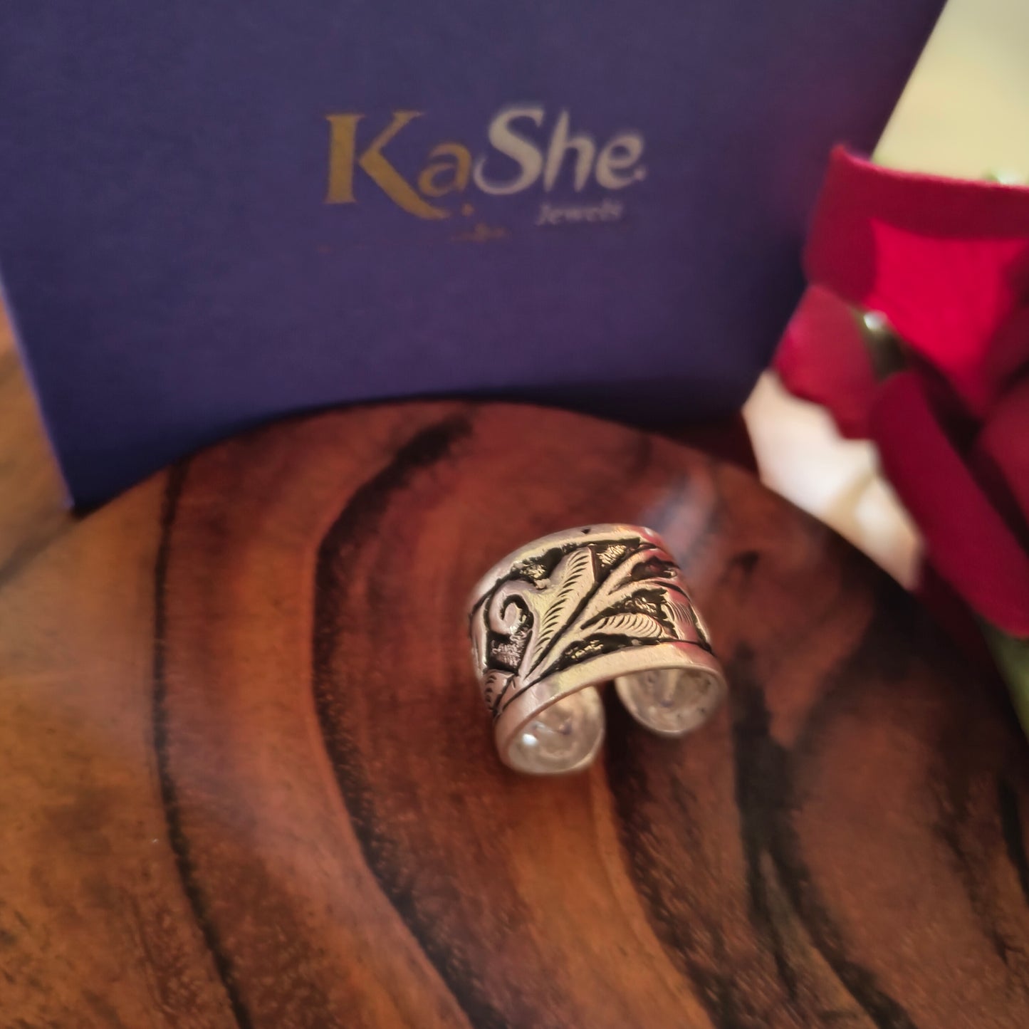 925 Silver Chitai Handcrafted Band Ring (i)