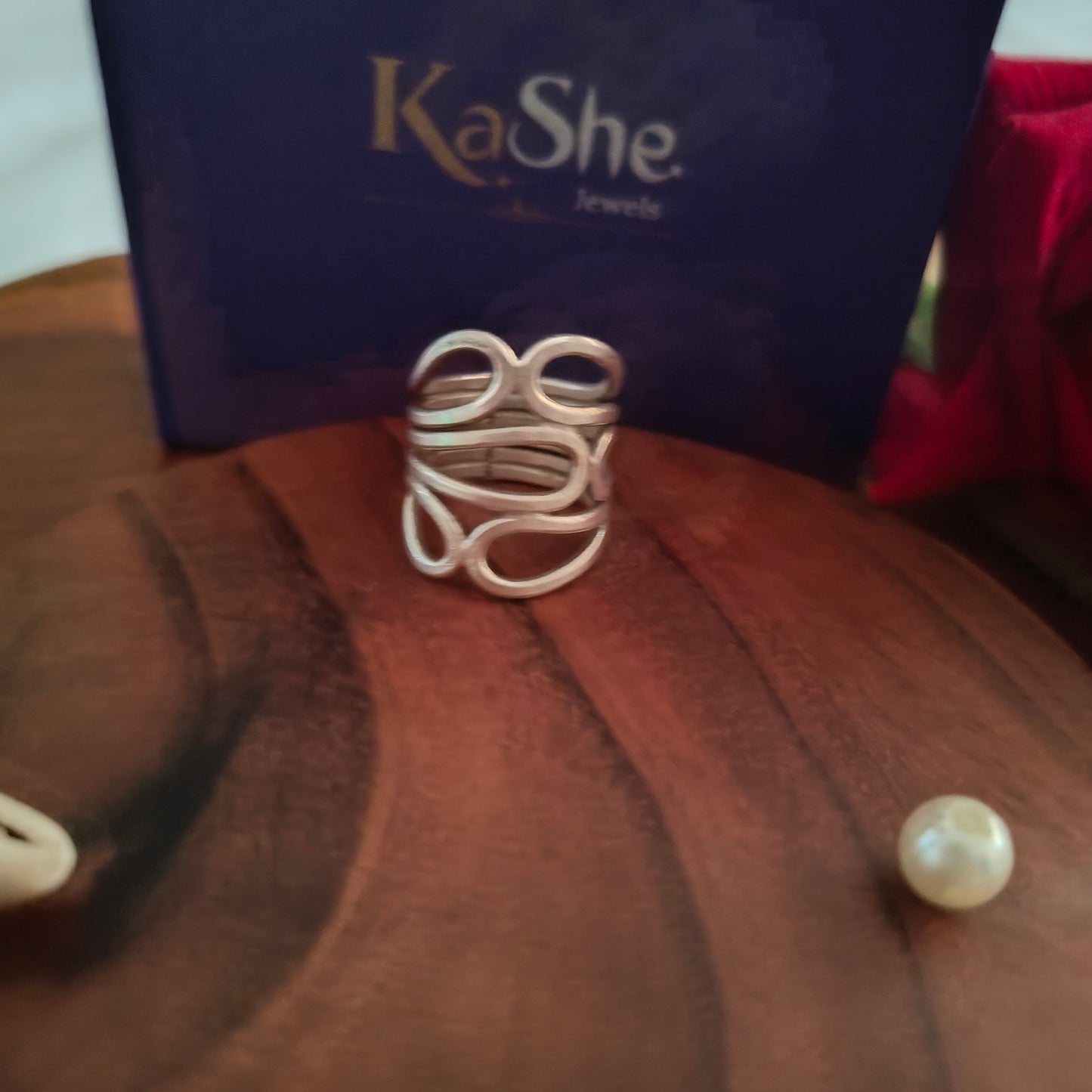 Boho Wire Leaves Sterling Silver Ring Medium