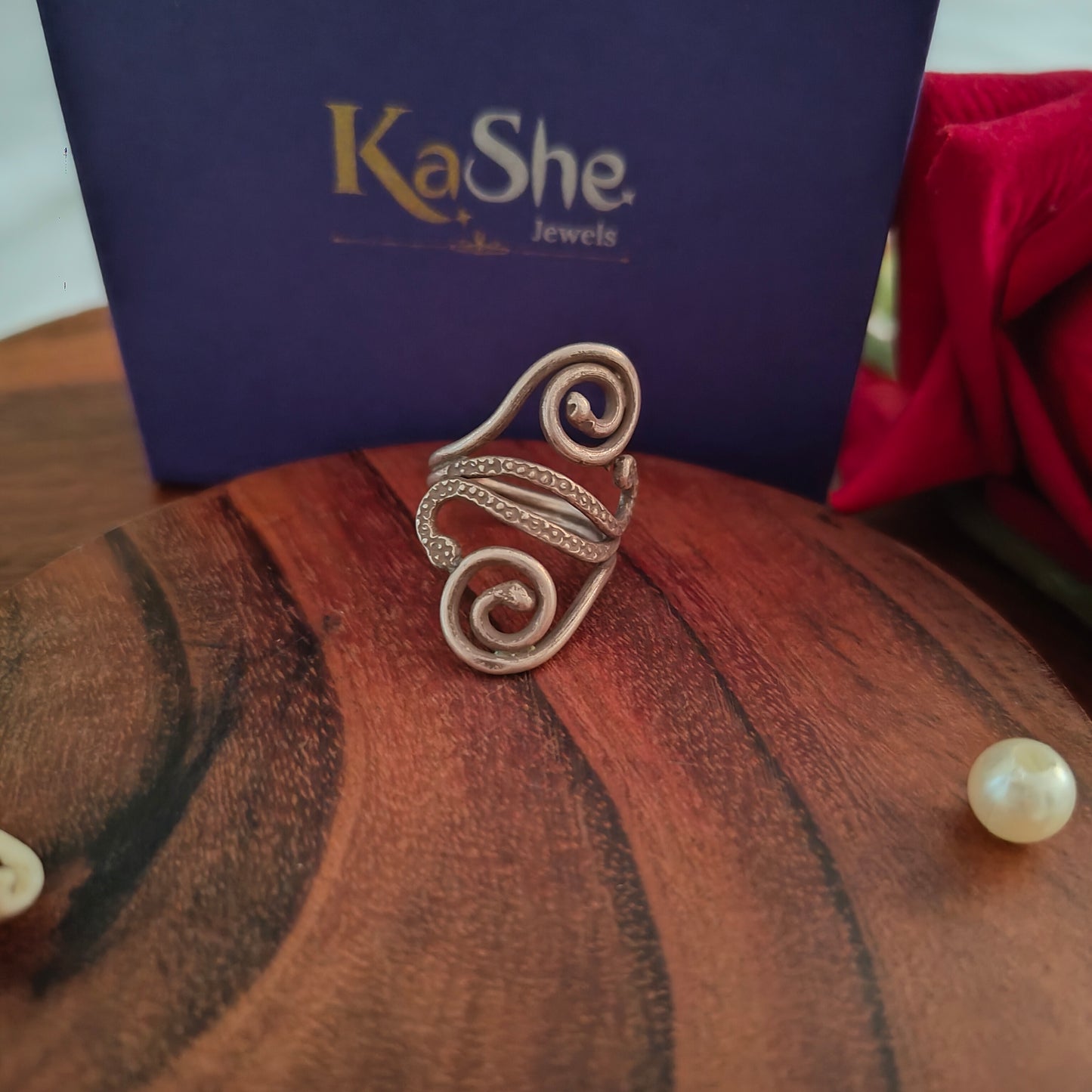 925 Silver Circular Spiral Textured Wire Ring Flat