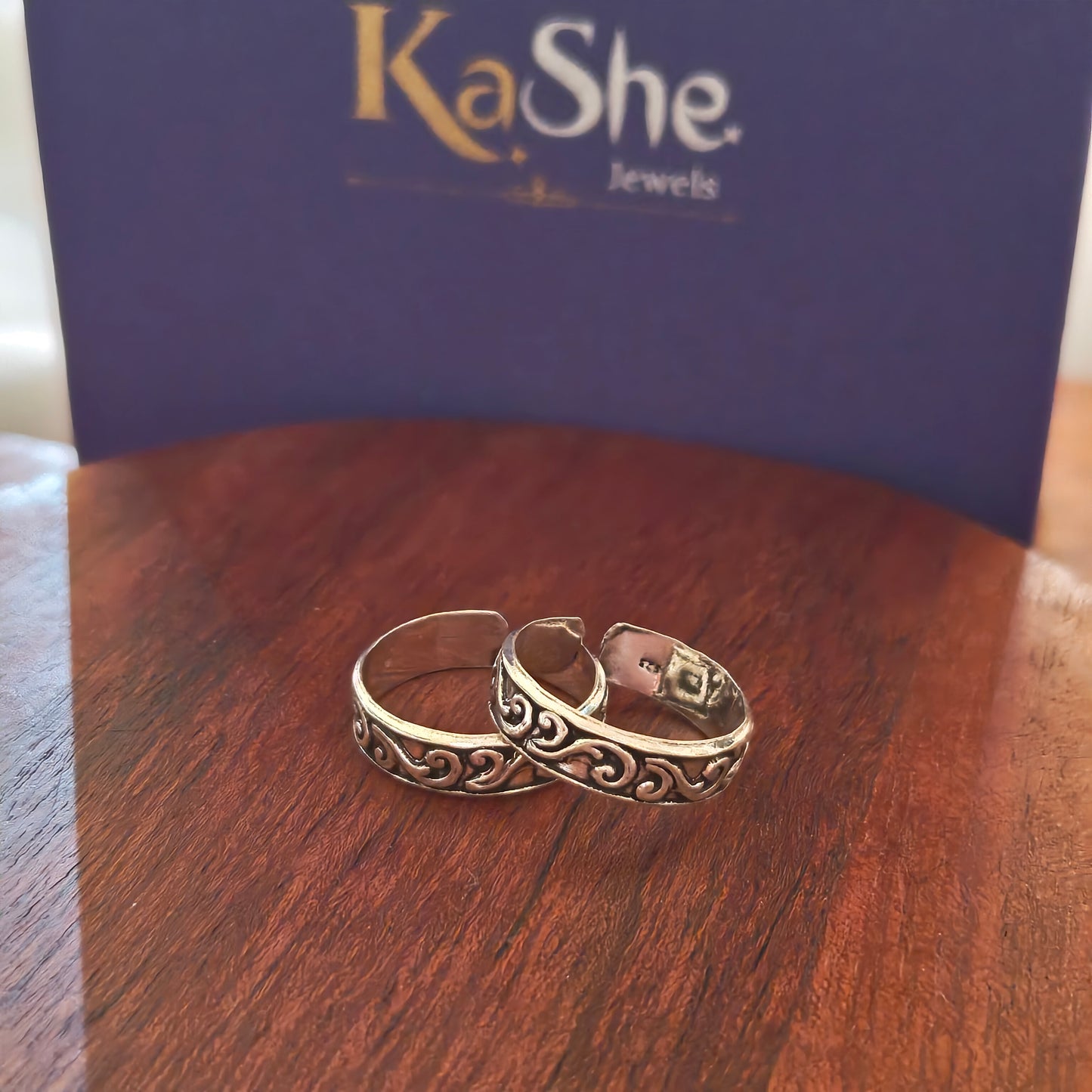 Everyday Dainty Indian Curved Pattern Silver Toe Ring