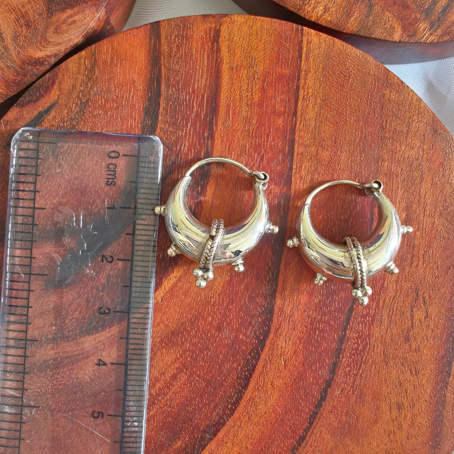92.5 Silver Crescent Designer Hoop With Rava Small