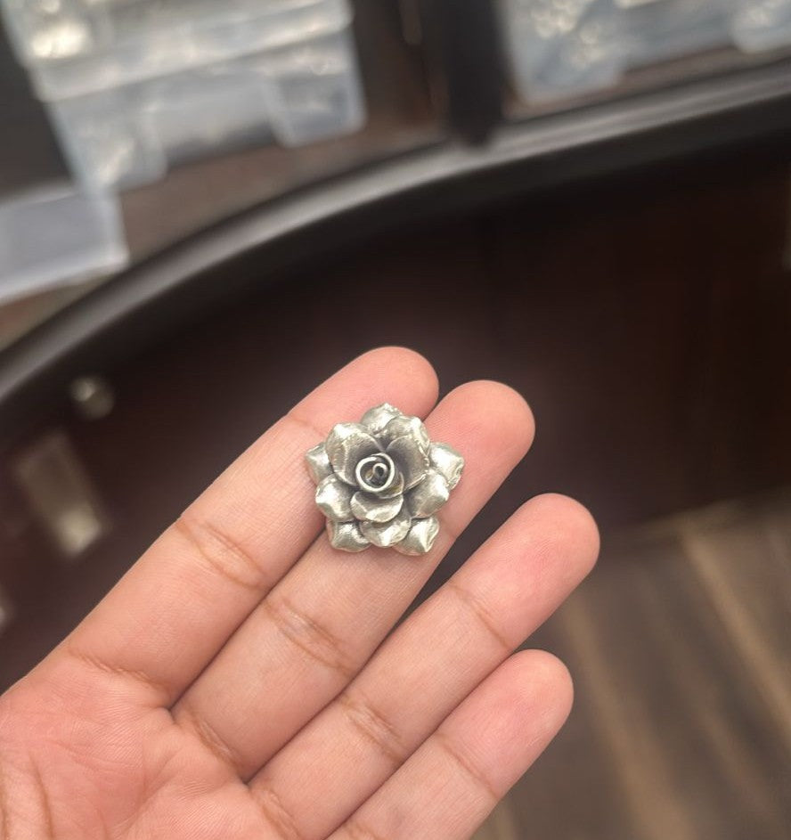 Statement 3D Curved Petal Rose Floral Ring