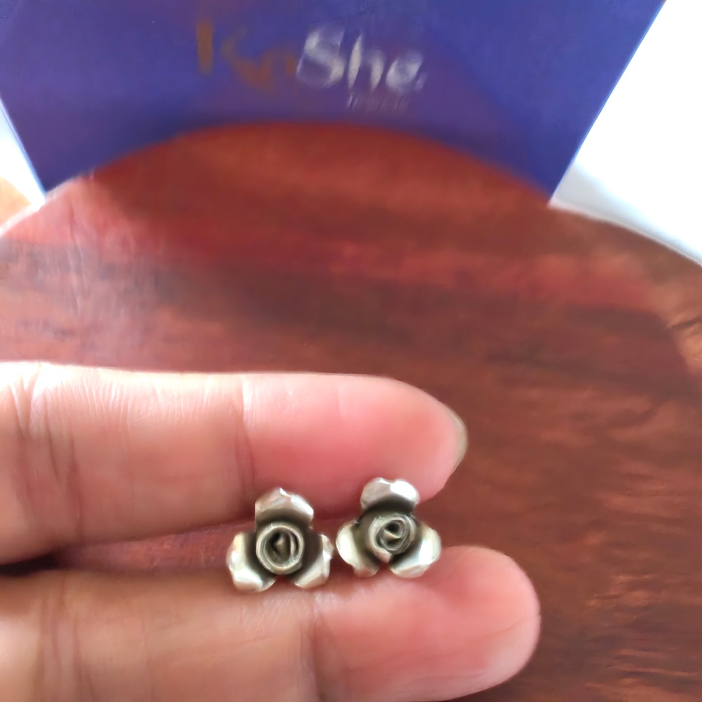 Floral 3D Rose Earring With Post Stud Mini